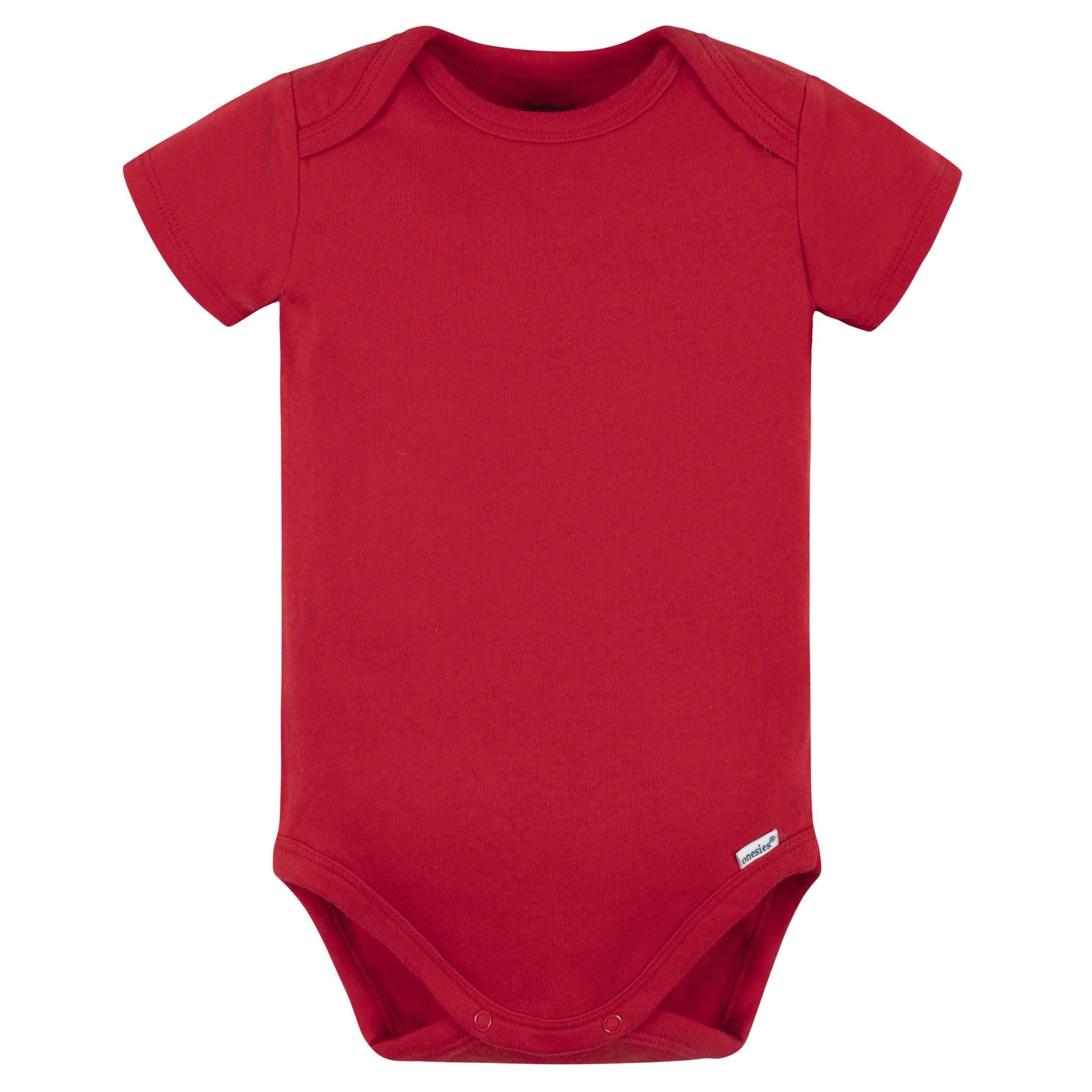 5-Pack Baby Red Premium Short Sleeve Onesies® Bodysuits - Image 2