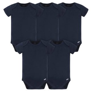 5-Pack Baby Navy Premium Short Sleeve Onesies® Bodysuits
