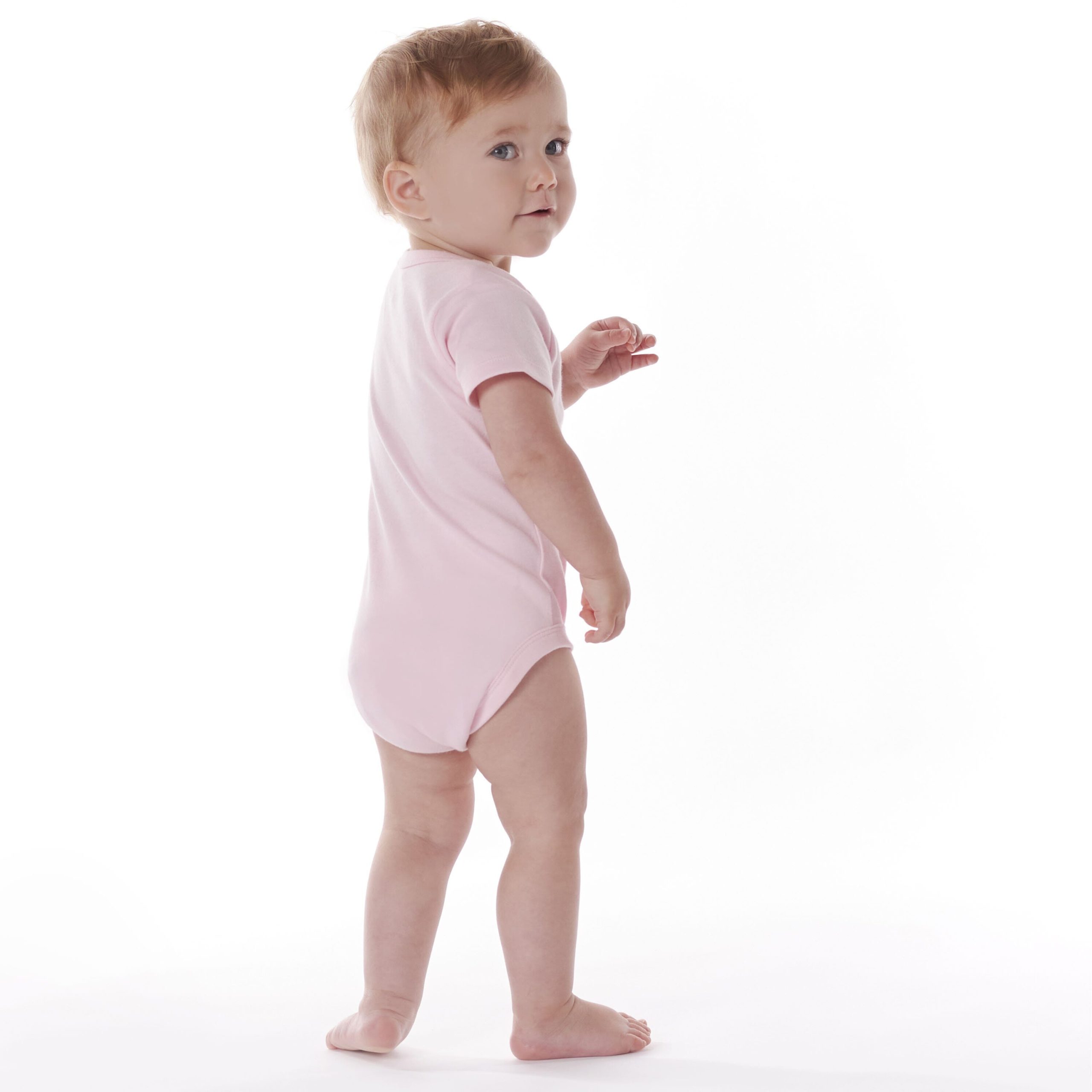 5-Pack Baby Light Pink Premium Short Sleeve Onesies® Bodysuits - Image 5