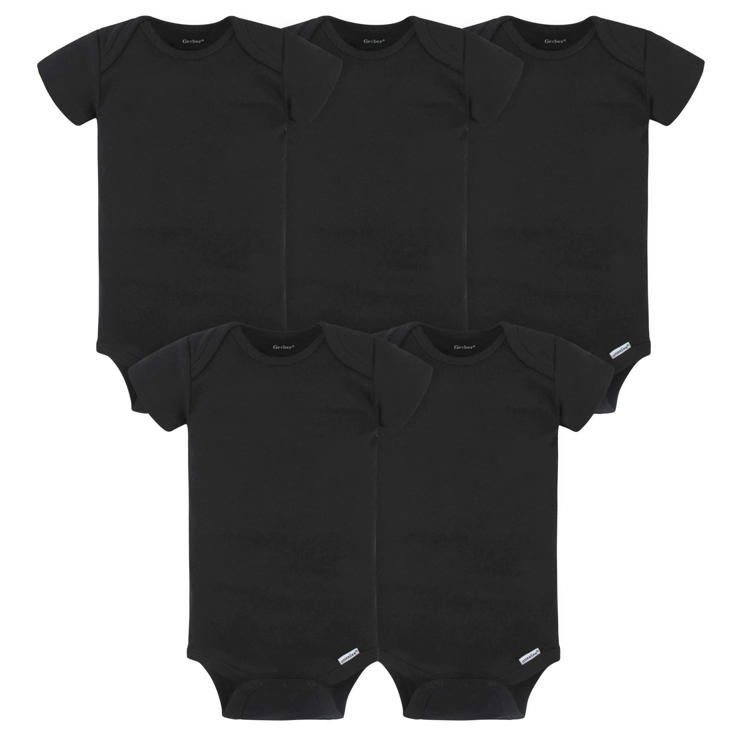 Onesies® Baby 5-Pack Black Ribbed Bodysuits