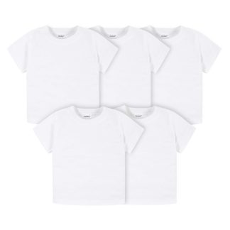 5-Pack Infant & Toddler White Short Sleeve Tees