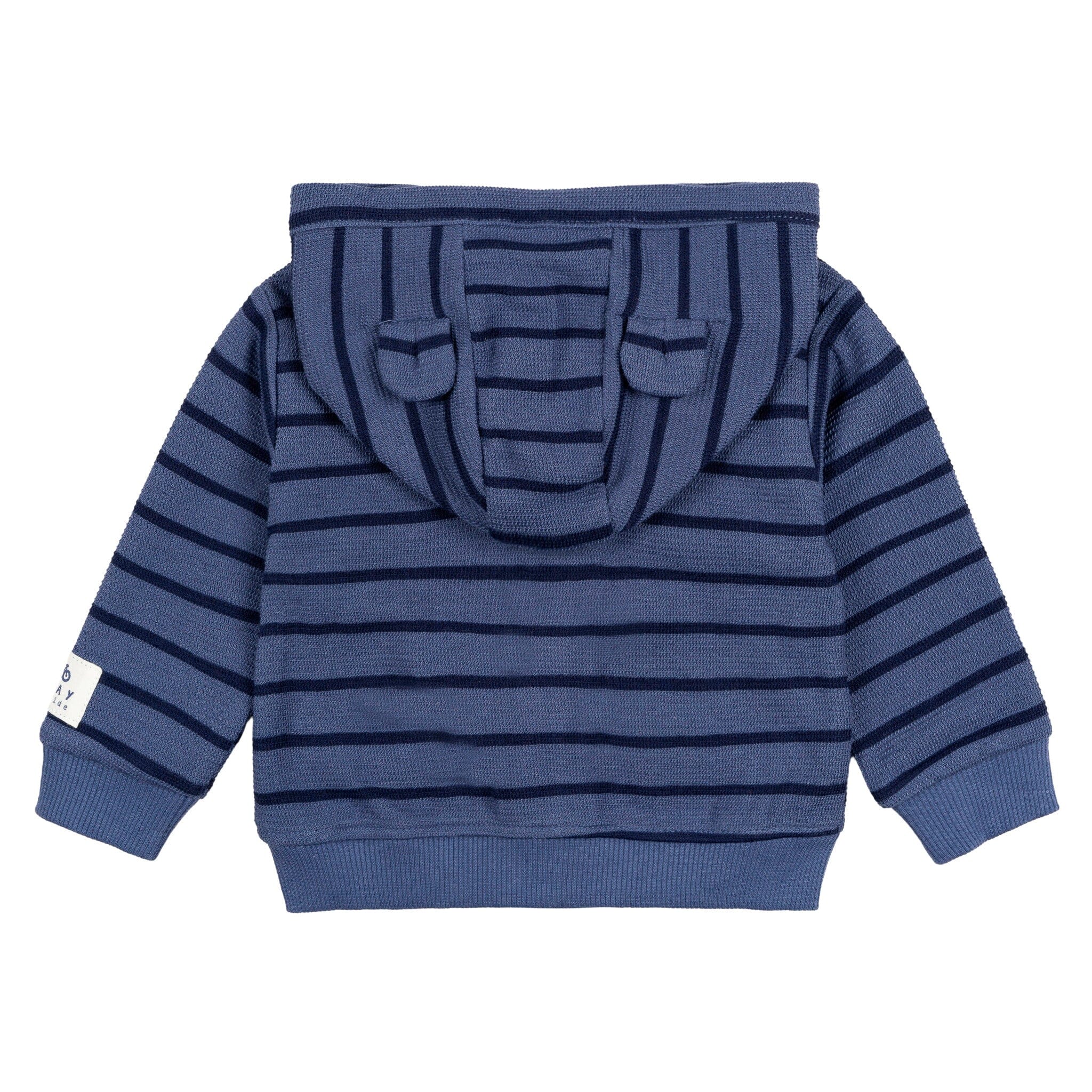 2-Piece Baby Boys Blue Stripe Hooded Jacket & Jogger Set - Image 5
