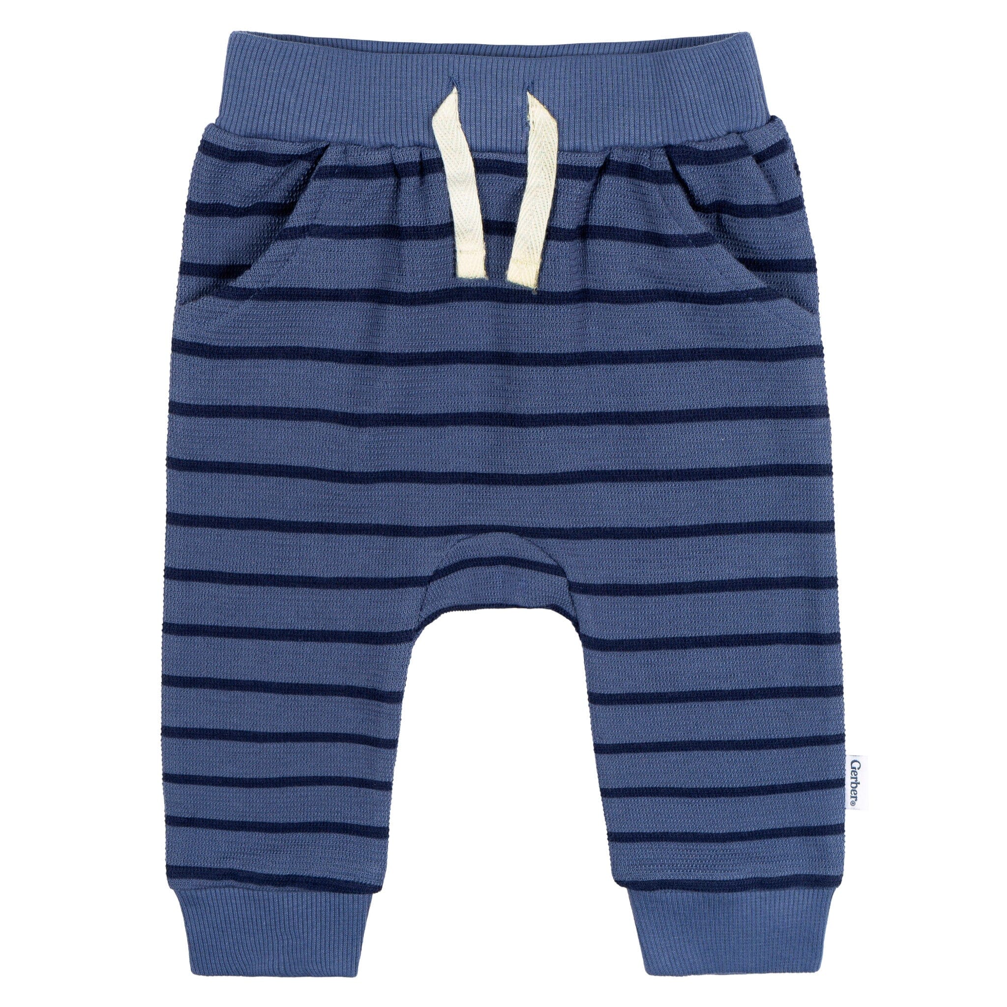 2-Piece Baby Boys Blue Stripe Hooded Jacket & Jogger Set - Image 7