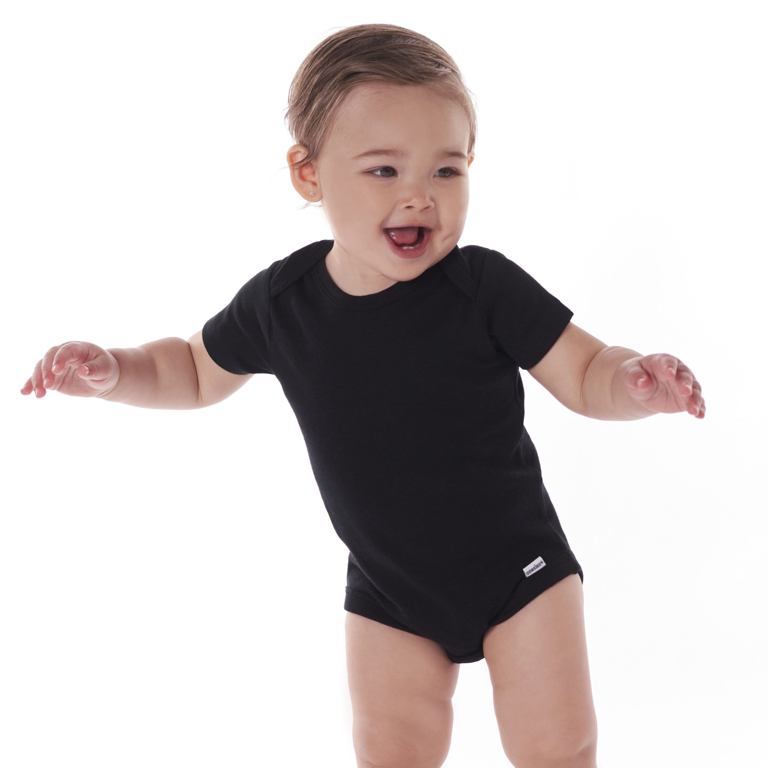 5-Pack Baby Black Premium Short Sleeve Onesies® Bodysuits - Image 3