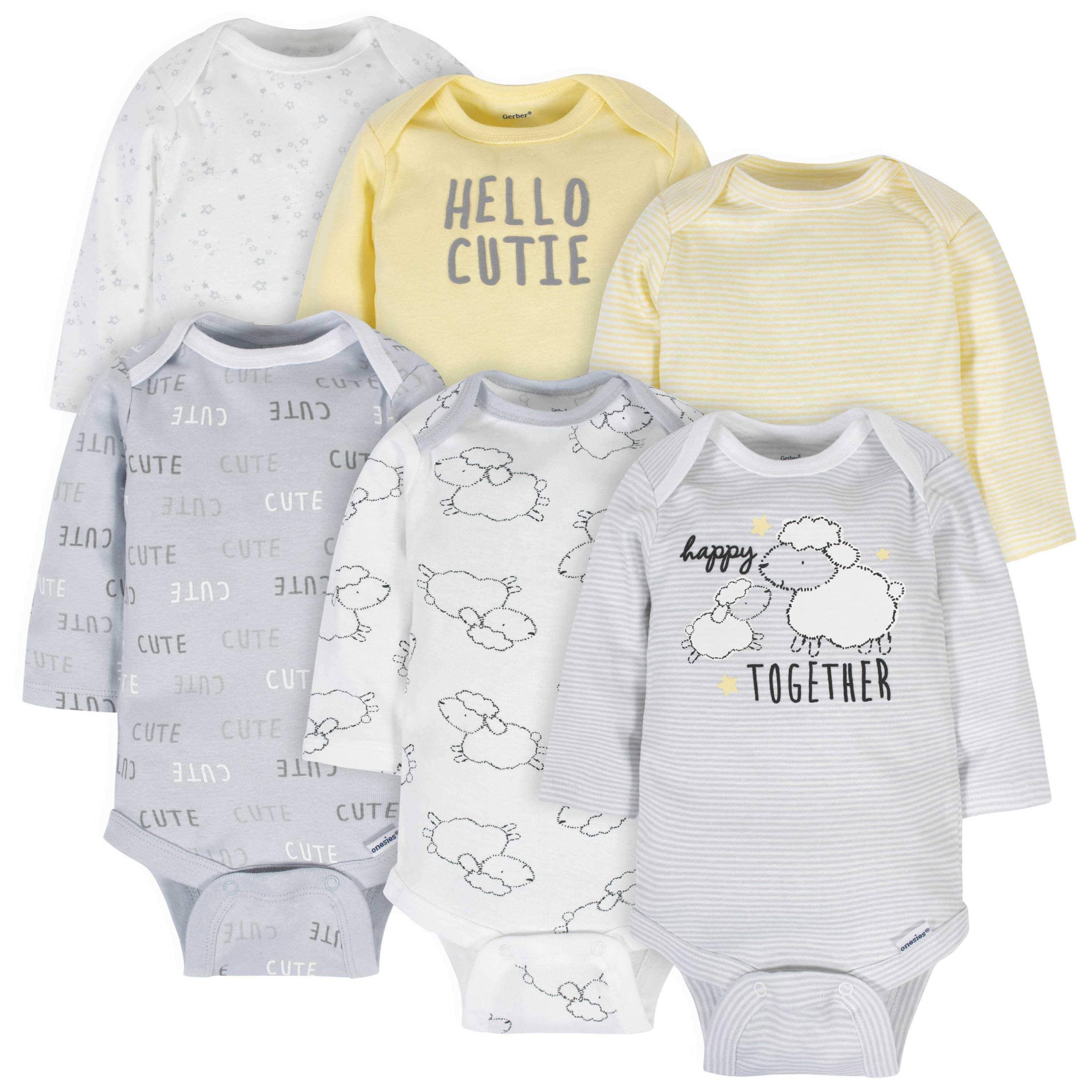 18-Piece Baby Neutral Sheep Sleep 'N Play, Onesies® Bodysuit, and Burpcloth Set - Image 5