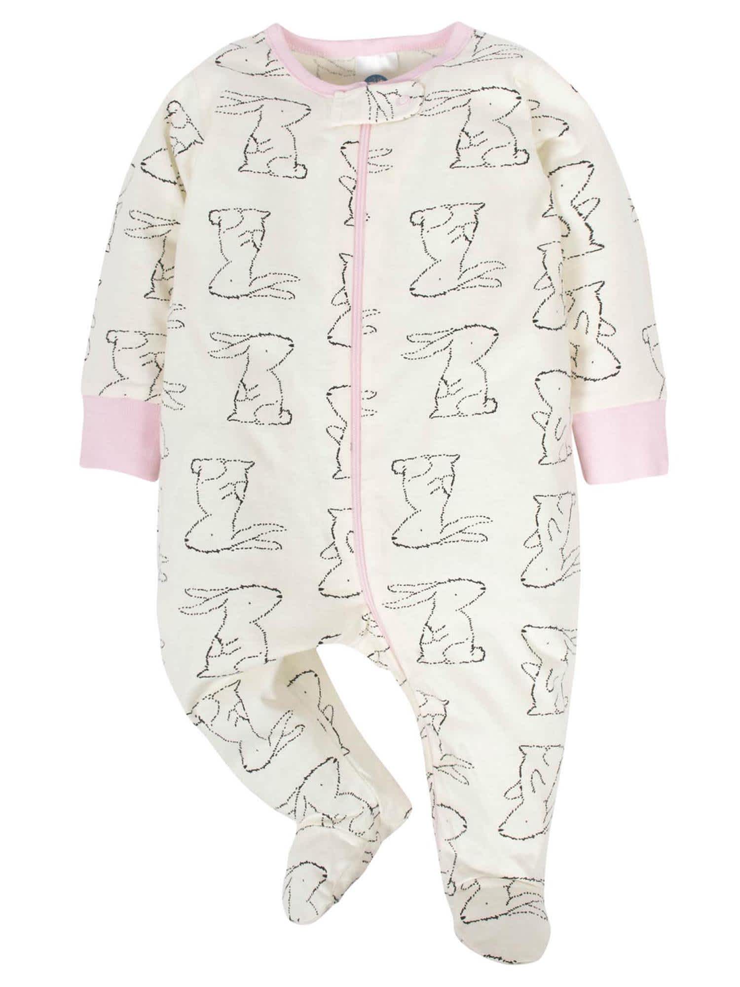 18-Piece Baby Girls Bunny Sleep 'N Play, Onesies® Bodysuit, and Burpcloth Set - Image 4