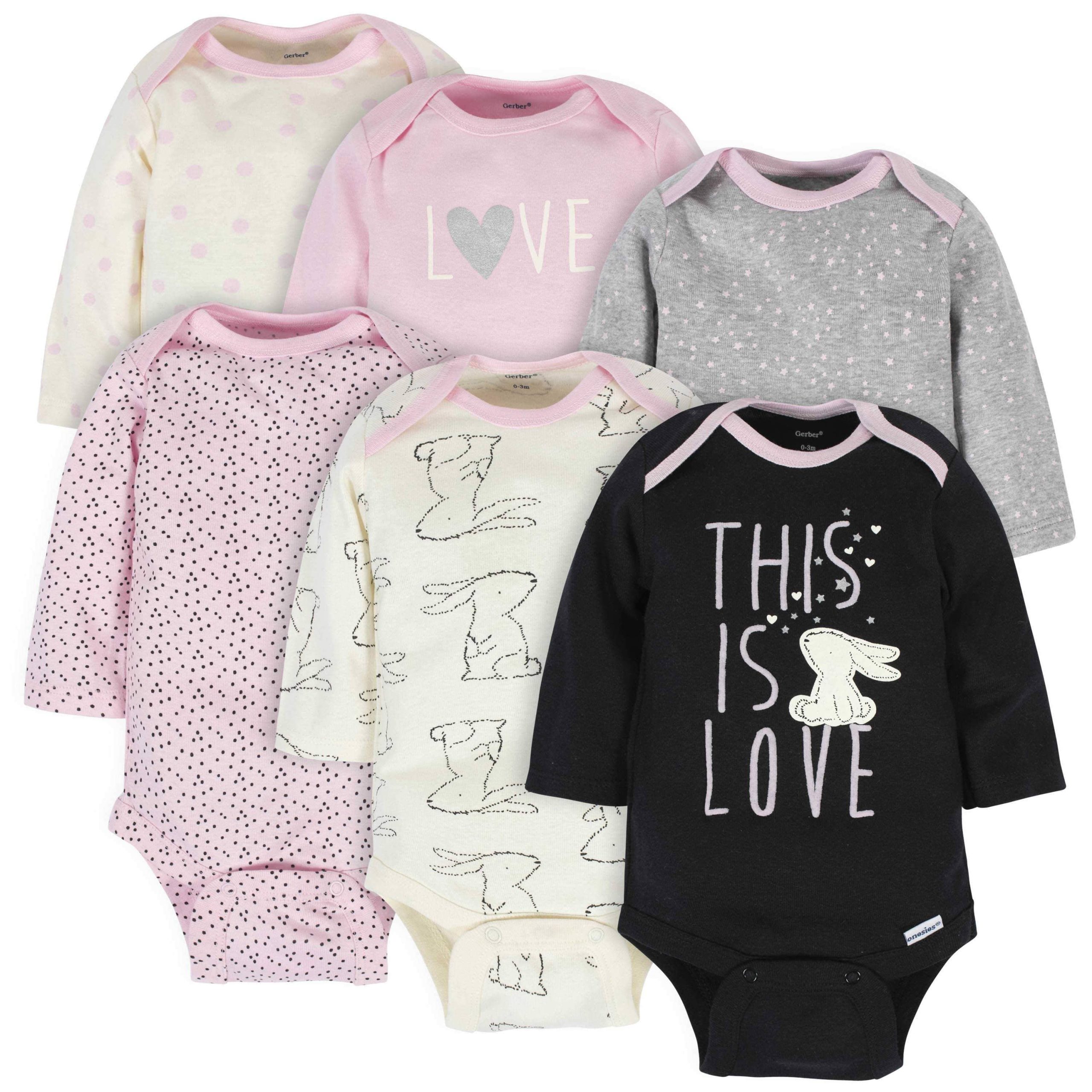 18-Piece Baby Girls Bunny Sleep 'N Play, Onesies® Bodysuit, and Burpcloth Set - Image 5