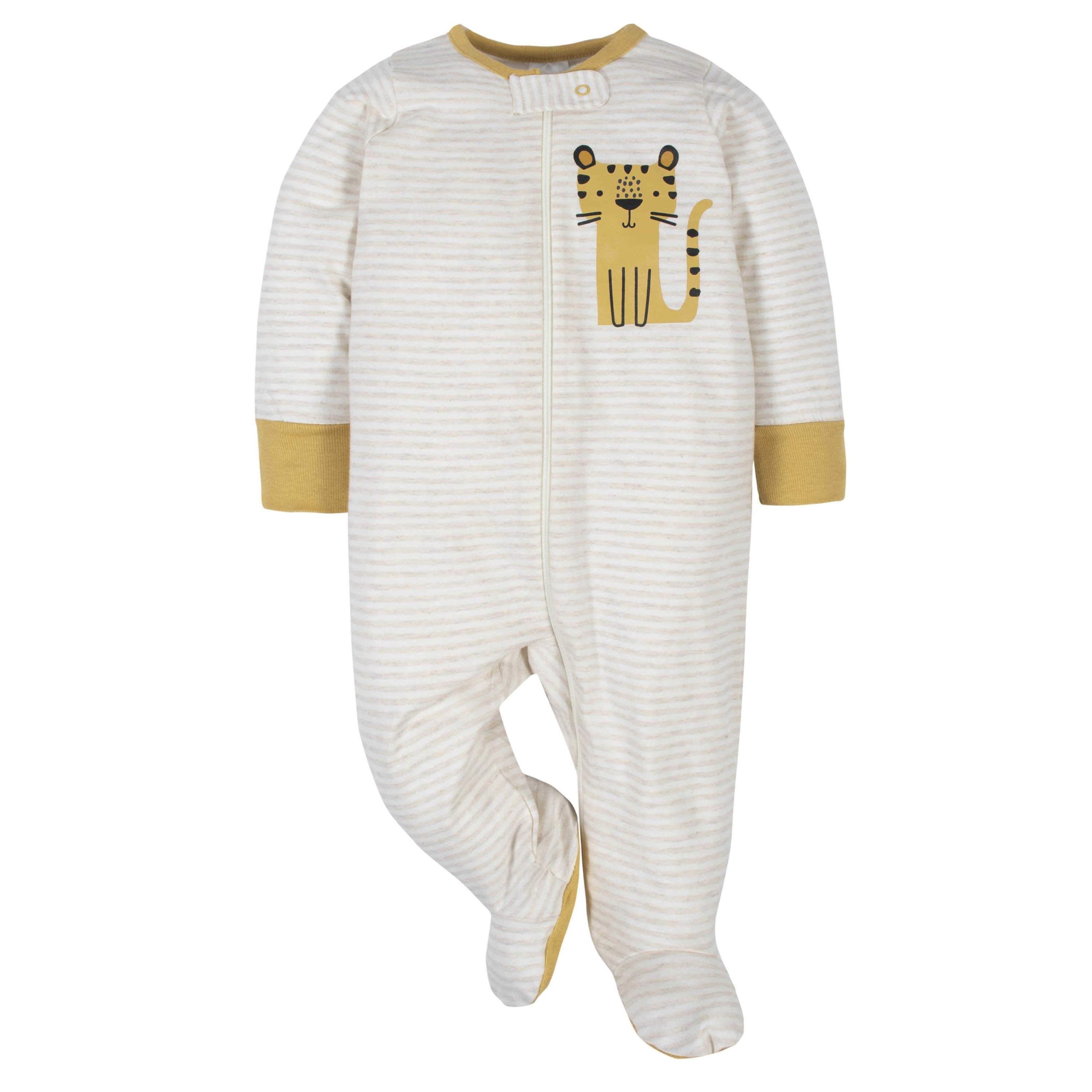 18-Piece Baby Boys Tiger Sleep 'N Play, Onesies® Bodysuit, and Burpcloth Set - Image 5