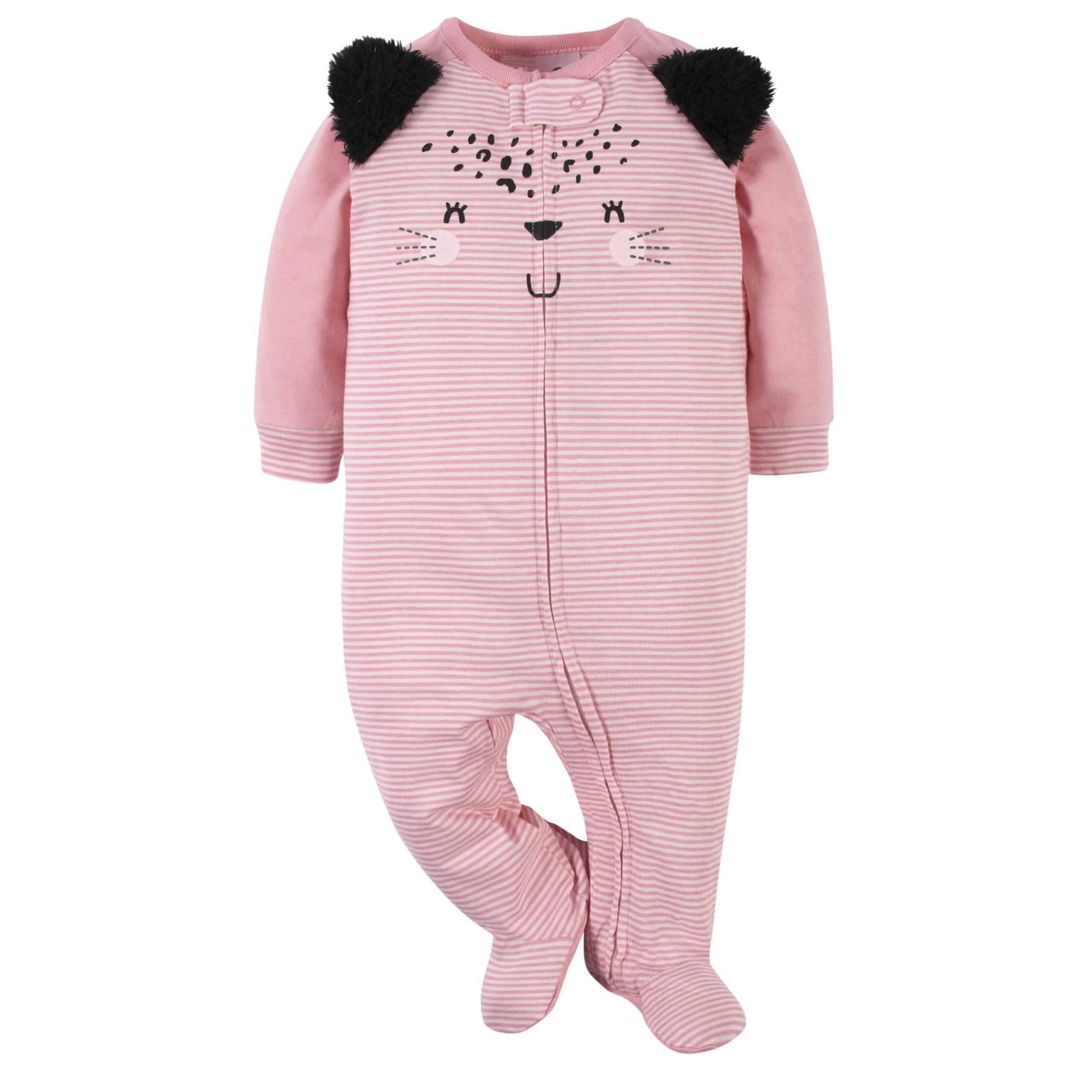 6-Piece Baby Girls Leopard Onesies® Bodysuit and Sleep 'N Play Set - Image 3