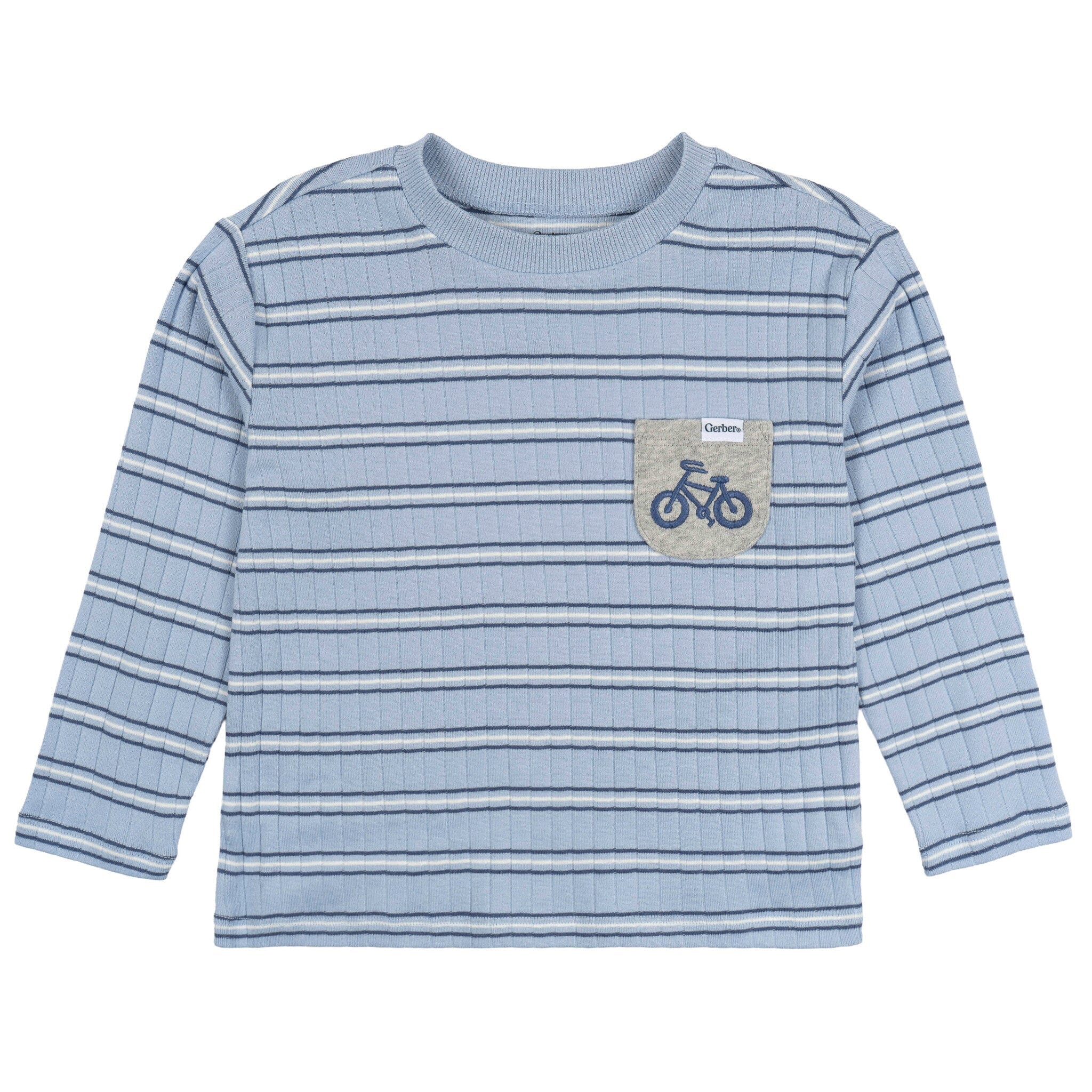 2-Piece Infant & Toddler Boys Blue Stripe Top & Jogger Set - Image 4