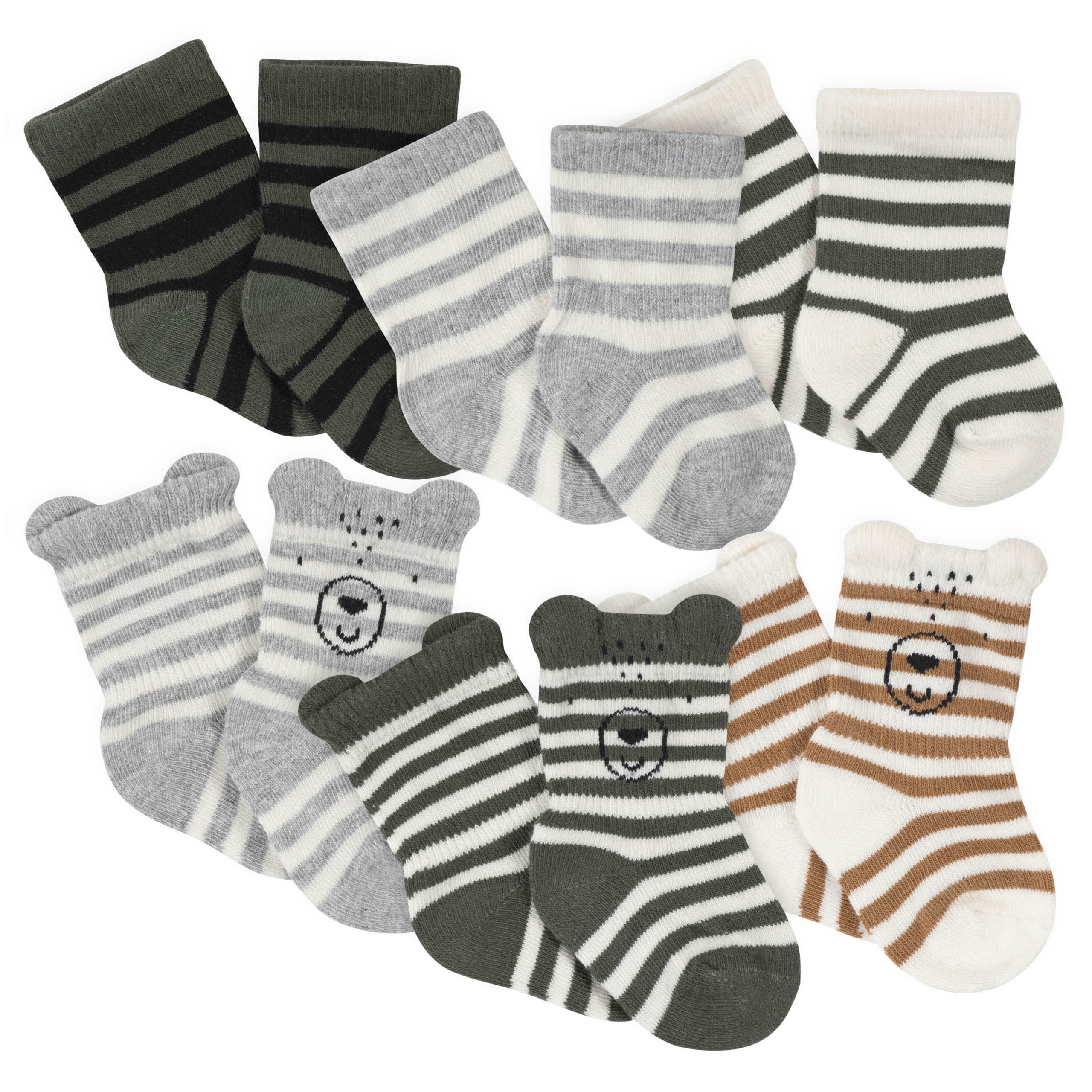 18-Piece Baby Boys Bear Onesies® Bodysuit, Mitten, Cap, & Sock Set - Image 9