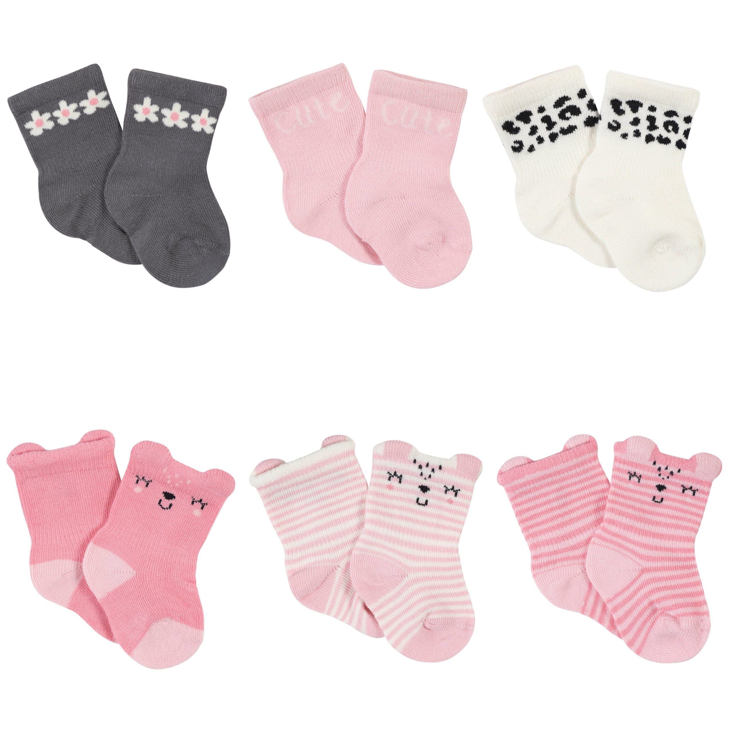 16-Piece Baby Girls Leopard Gown, Mitten, Cap, & Sock Set - Image 6