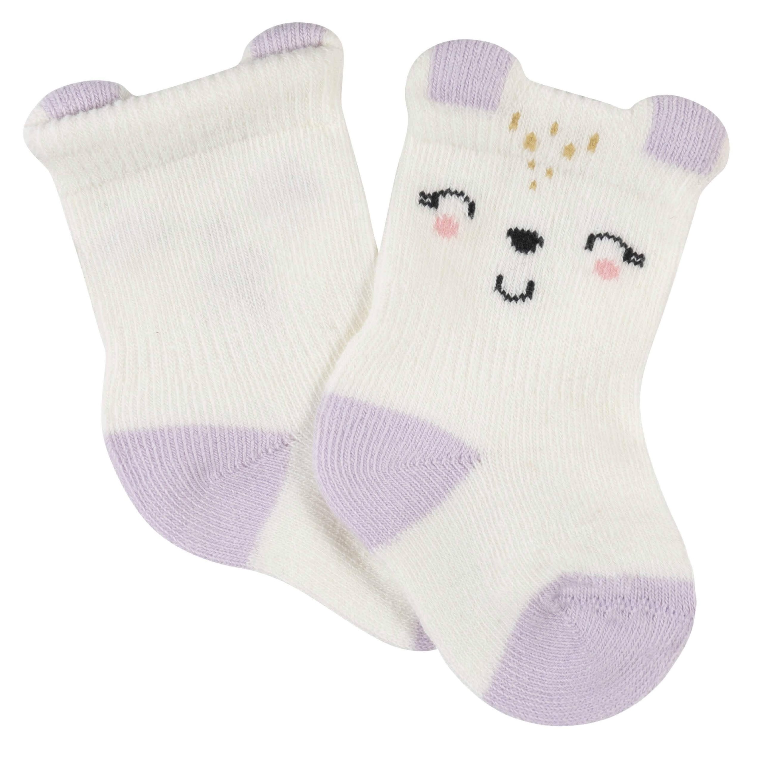 6-Pack Baby Girls Bunny Ballerina Wiggle Proof® Jersey Crew Socks - Image 7