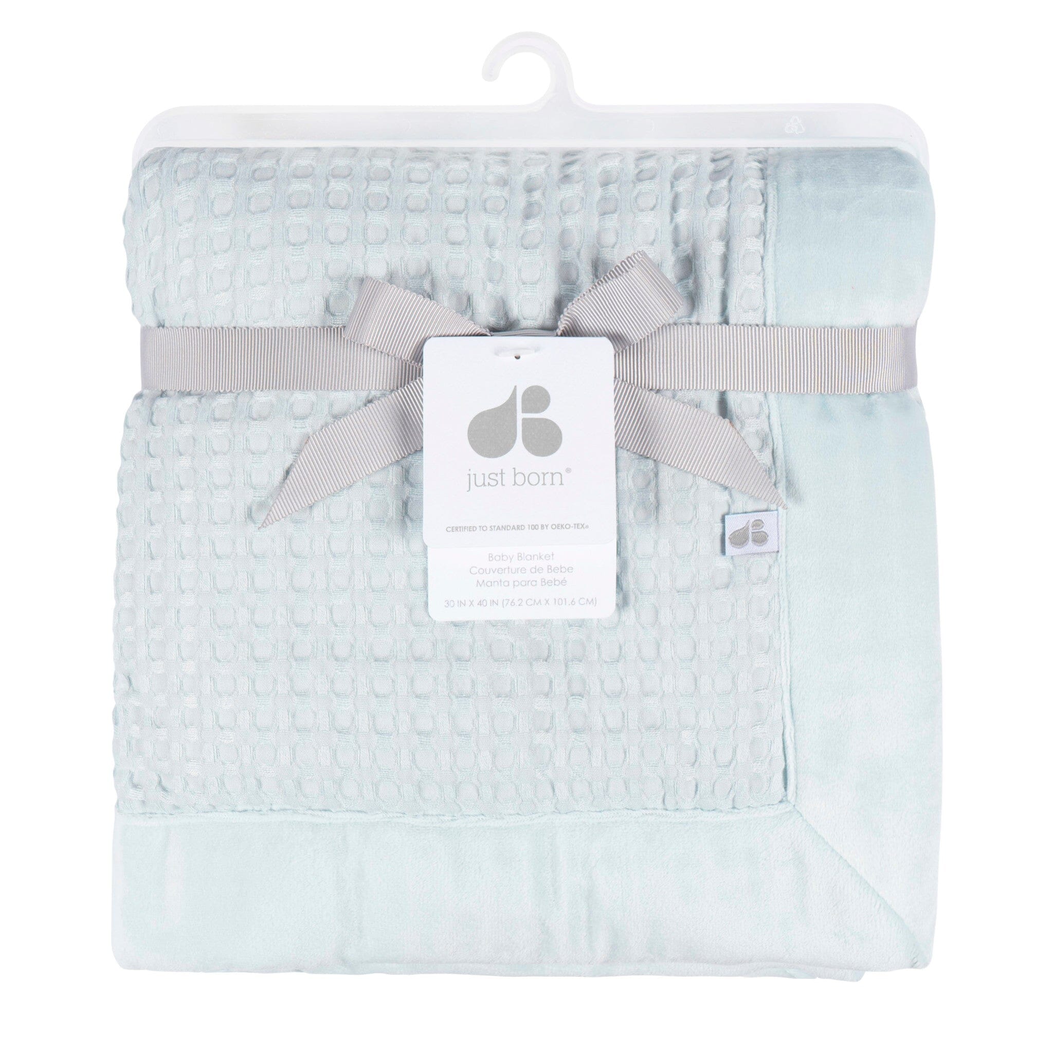 Baby Boys Blue Waffle Plush Blanket - Image 3