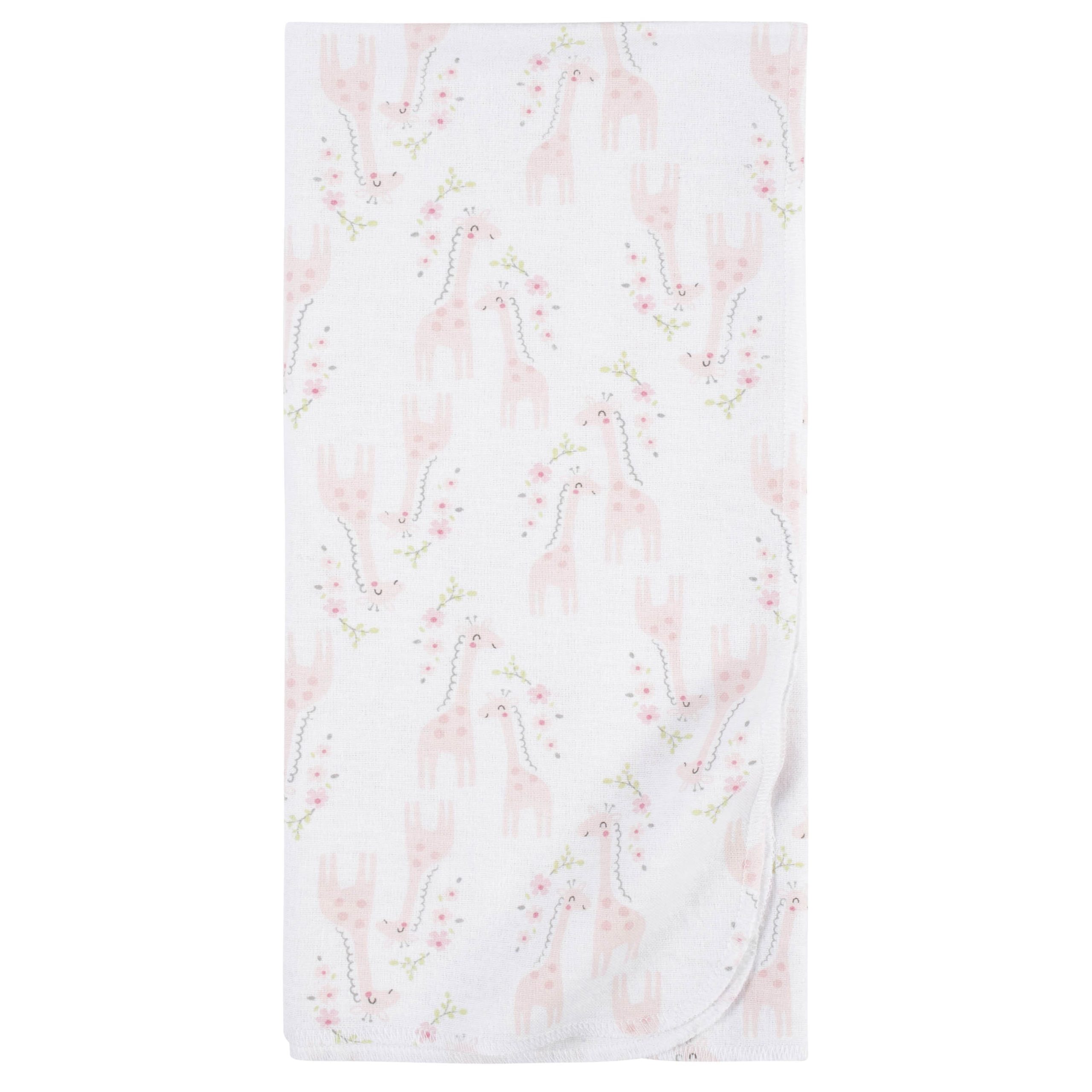 5-Pack Baby Girls Mommy & Me Giraffe Flannel Receiving Blankets - Image 2