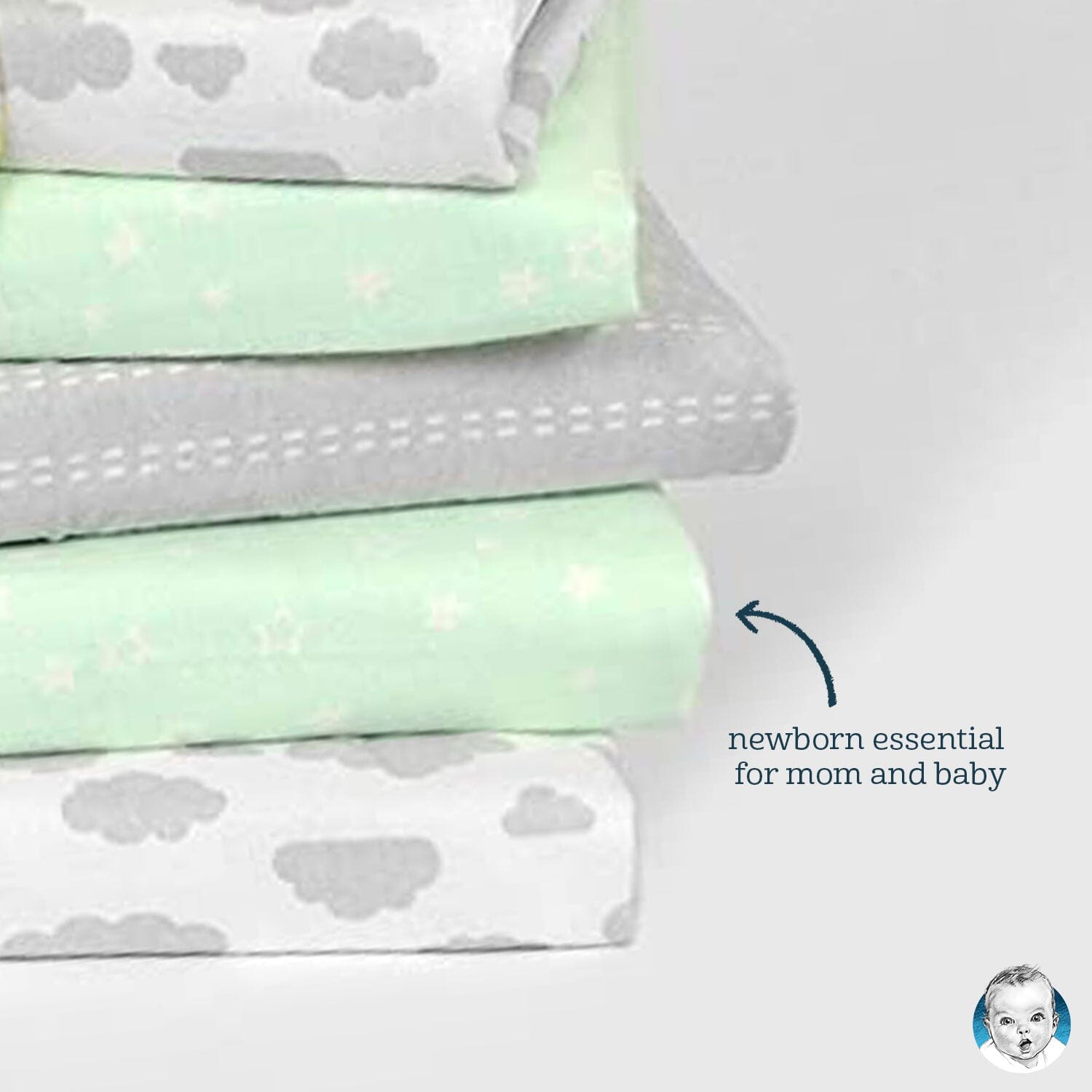 5-Pack Baby Boys Space Flannel Receiving Blankets - Image 7