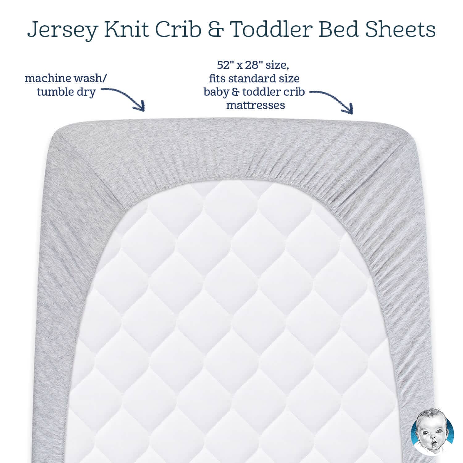 Neutral White Fitted Crib Sheet - Image 2