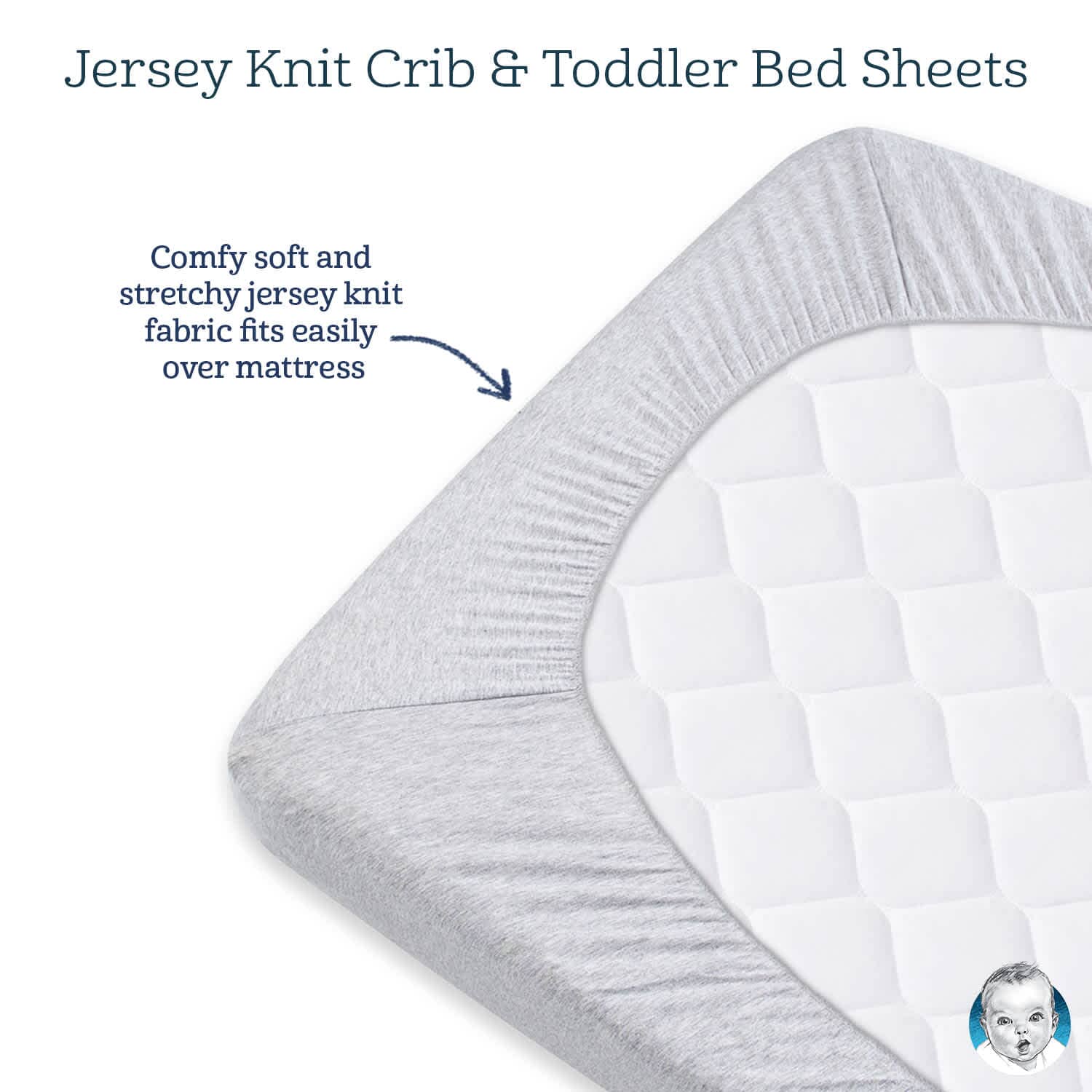 Neutral White Fitted Crib Sheet - Image 4
