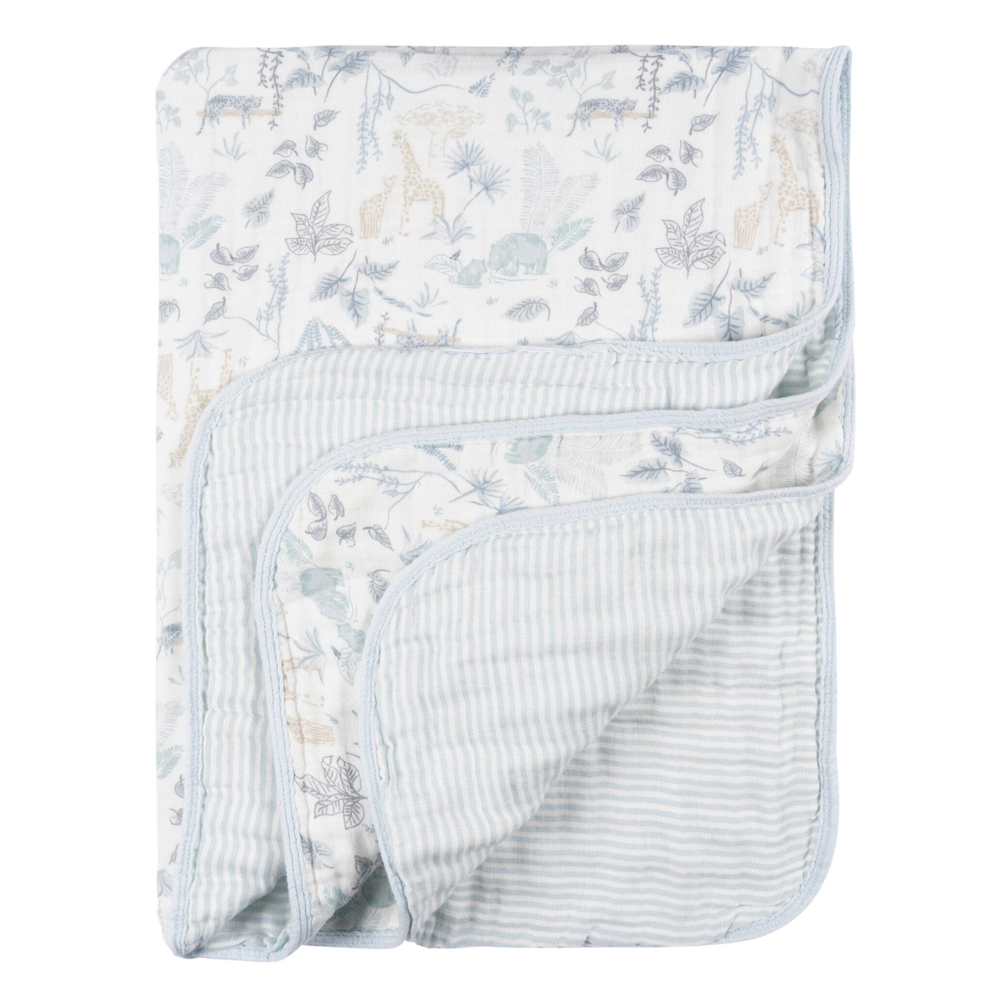 Baby Boys Blue Jungle Muslin Blanket