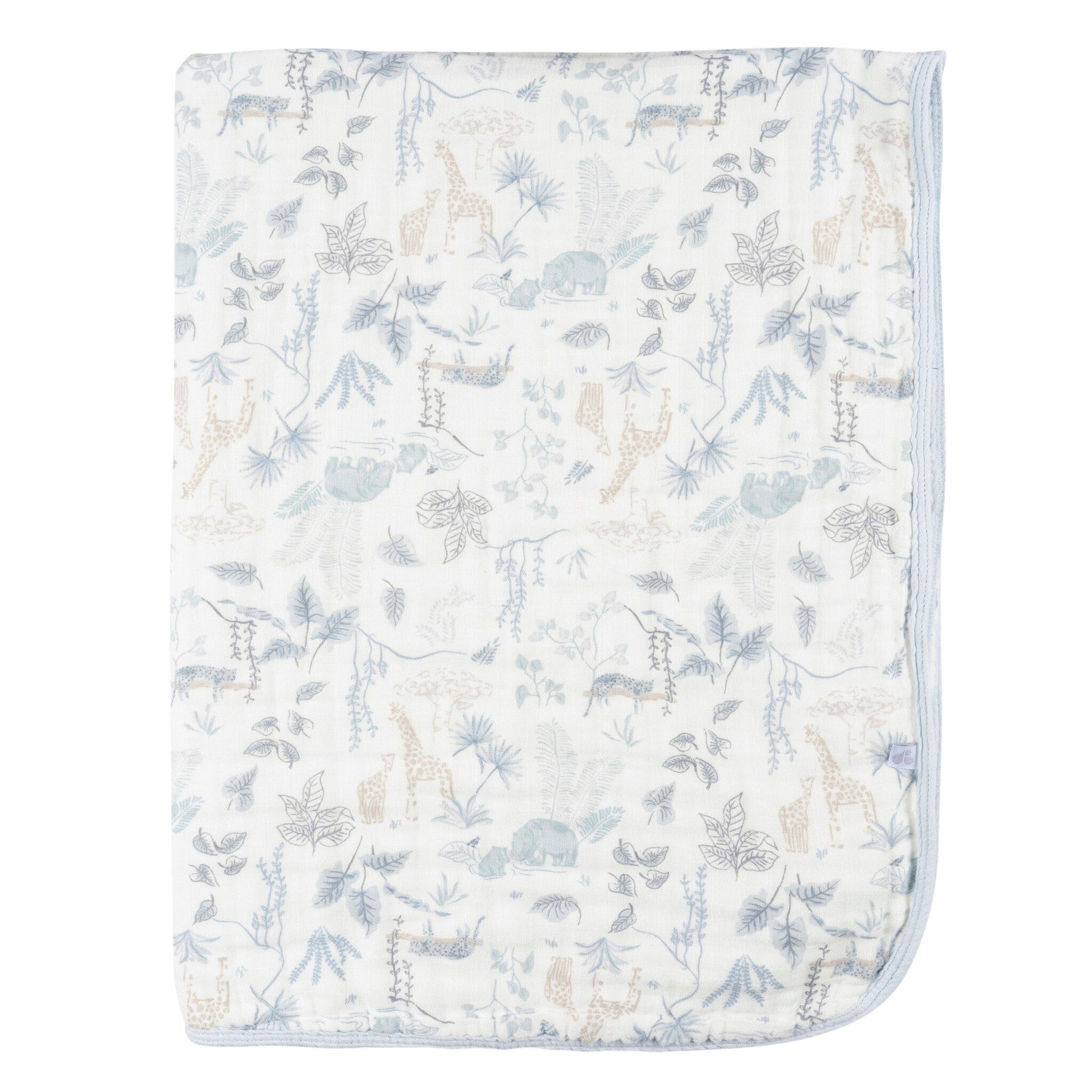 Baby Boys Blue Jungle Muslin Blanket - Image 3