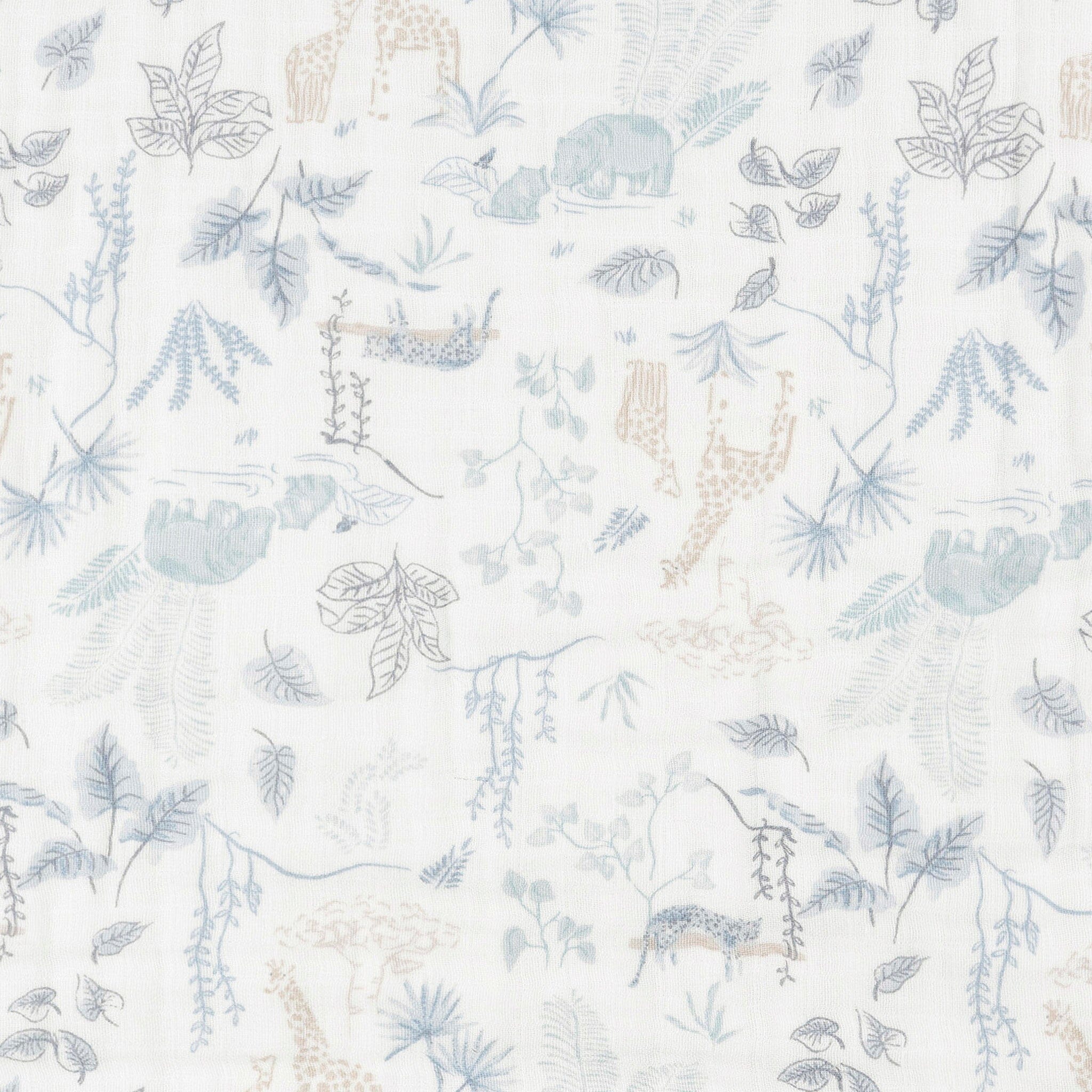 Baby Boys Blue Jungle Muslin Blanket - Image 5