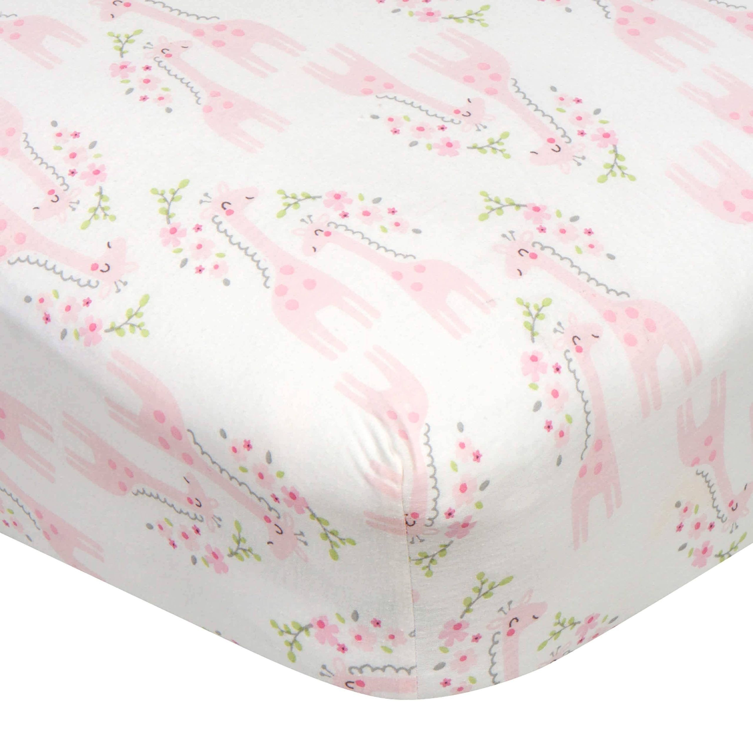 Girls Mommy & Me Giraffe Fitted Crib Sheet