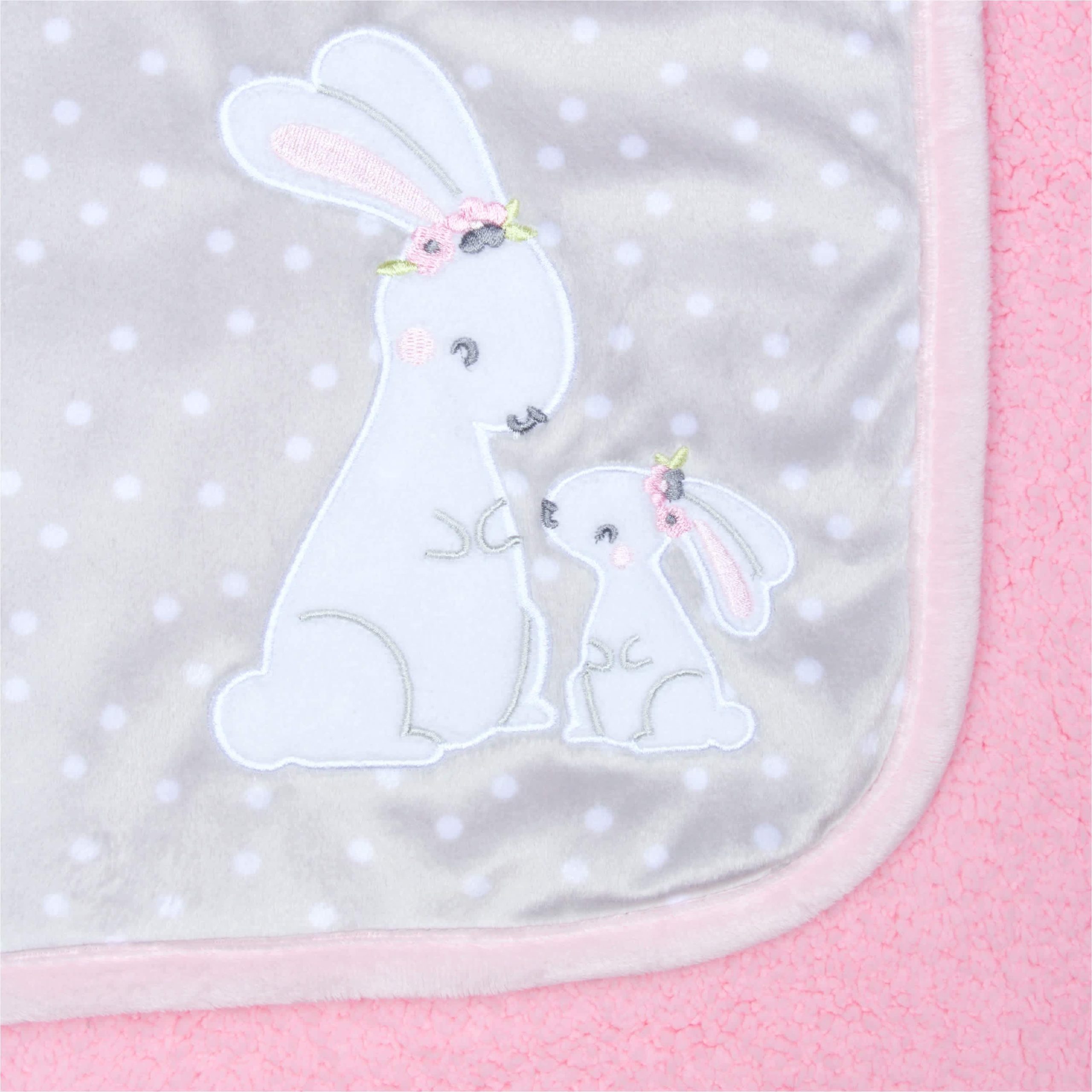 Girls Mommy & Me Bunny Plush Blanket - Image 2