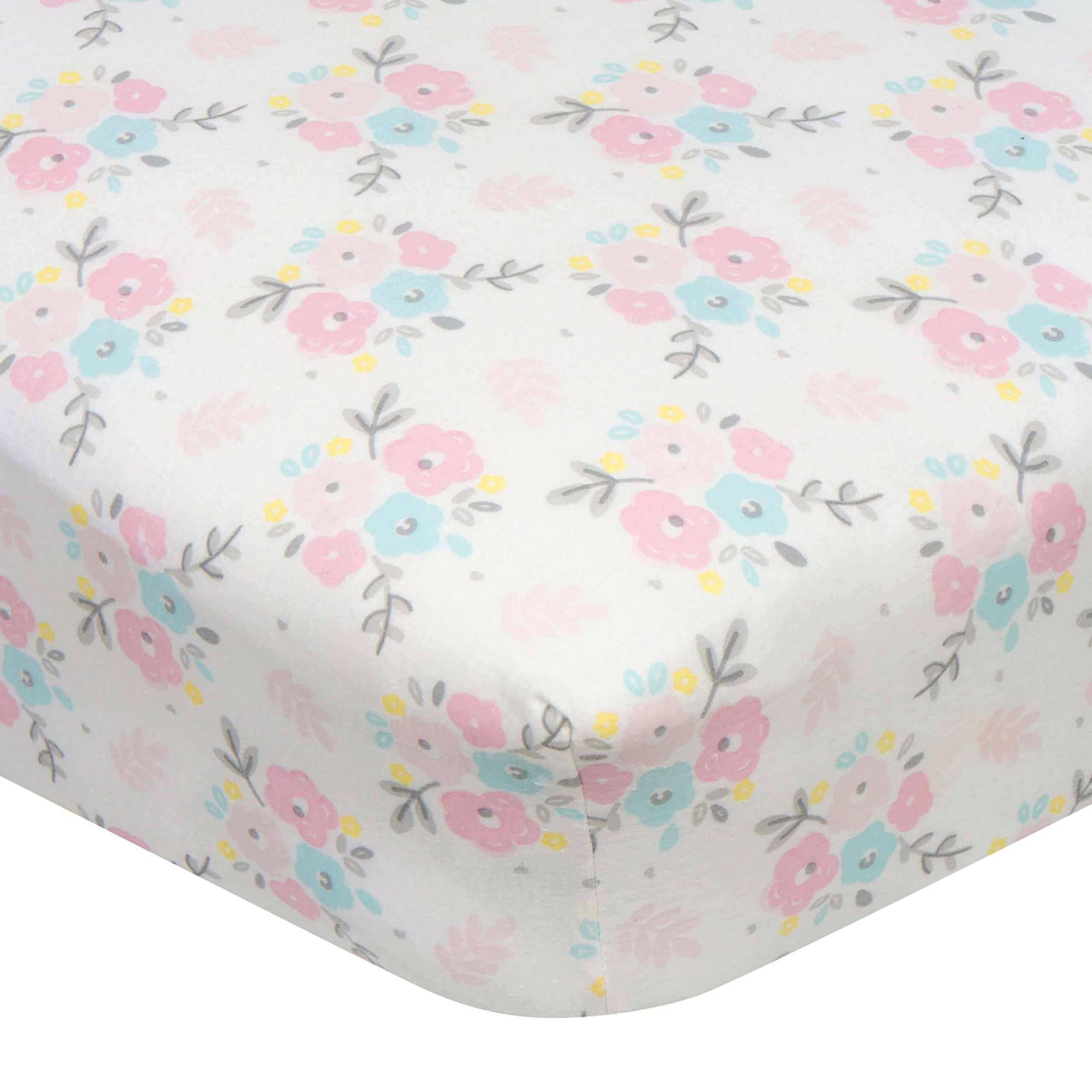 Girls Floral Fitted Crib Sheet