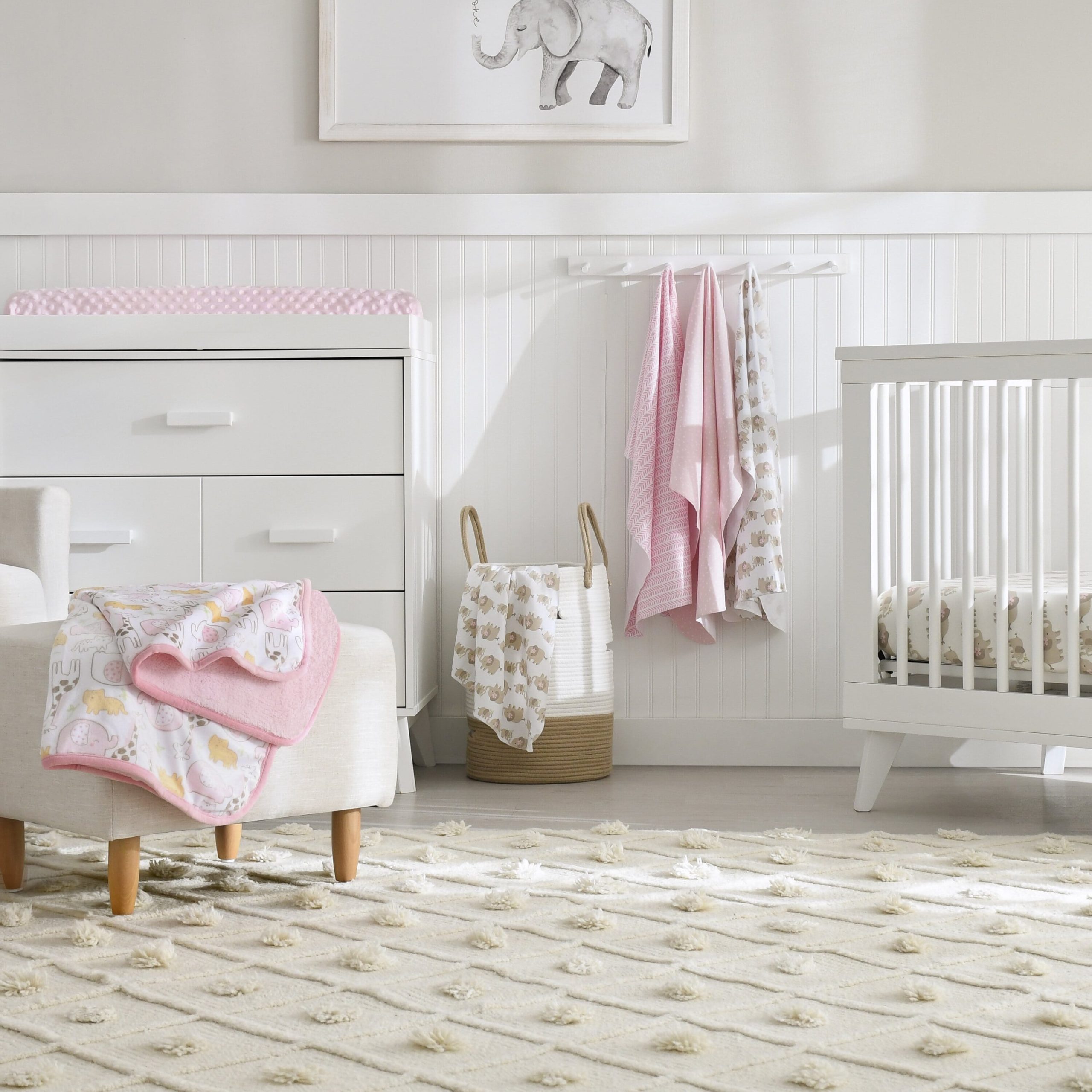 Girls Elephants Fitted Crib Sheet - Image 2