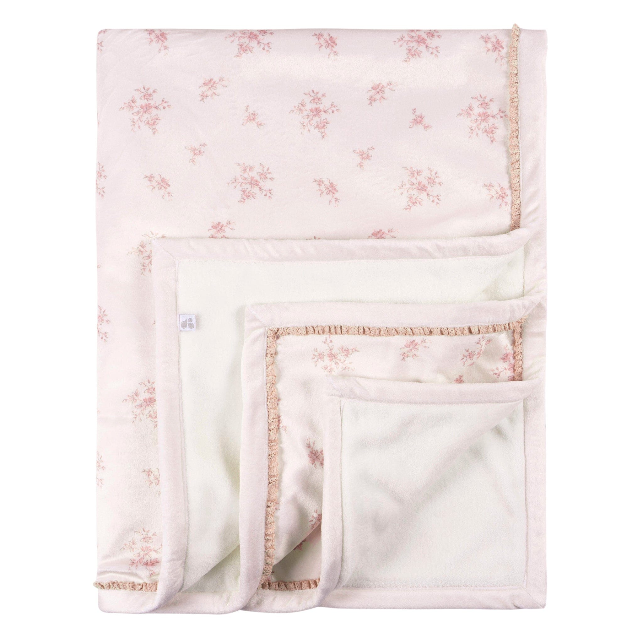 Baby Girls Pink Floral Plush Blanket