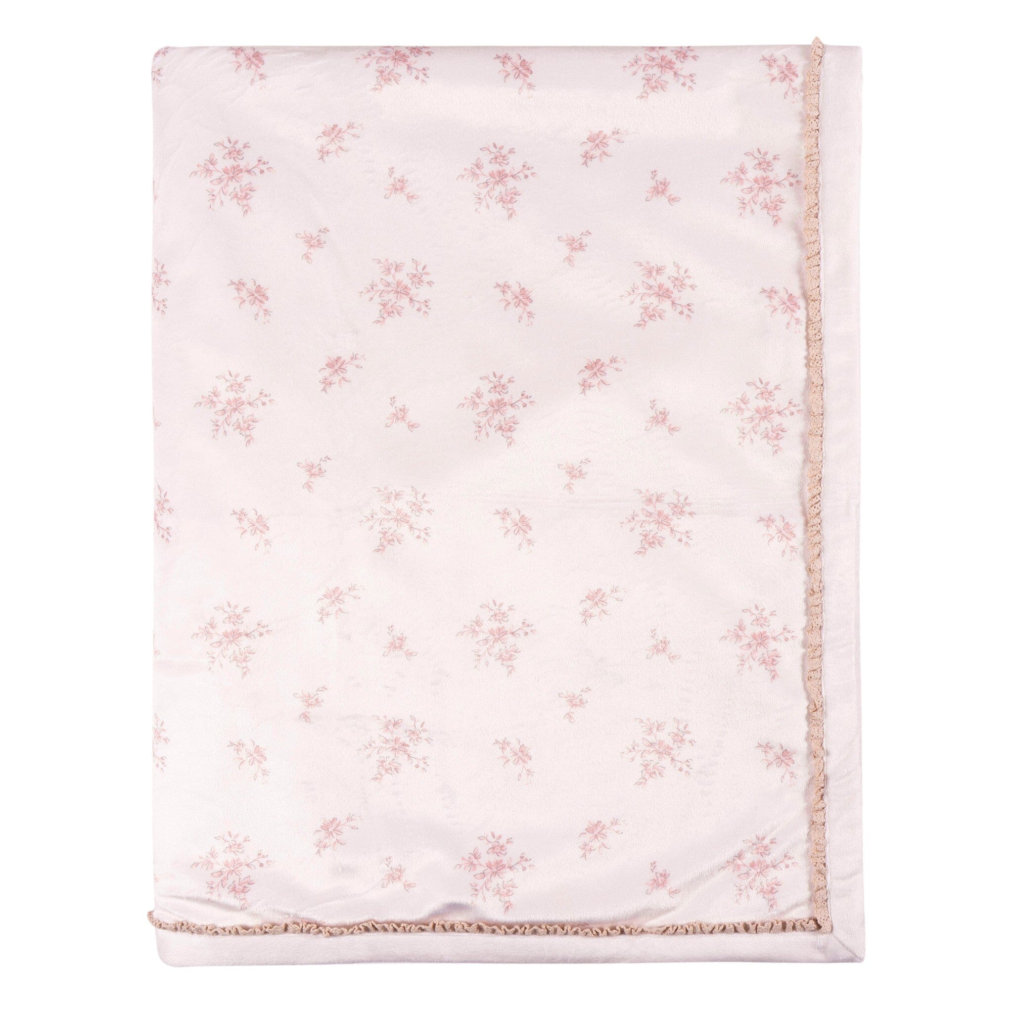 Baby Girls Pink Floral Plush Blanket - Image 3
