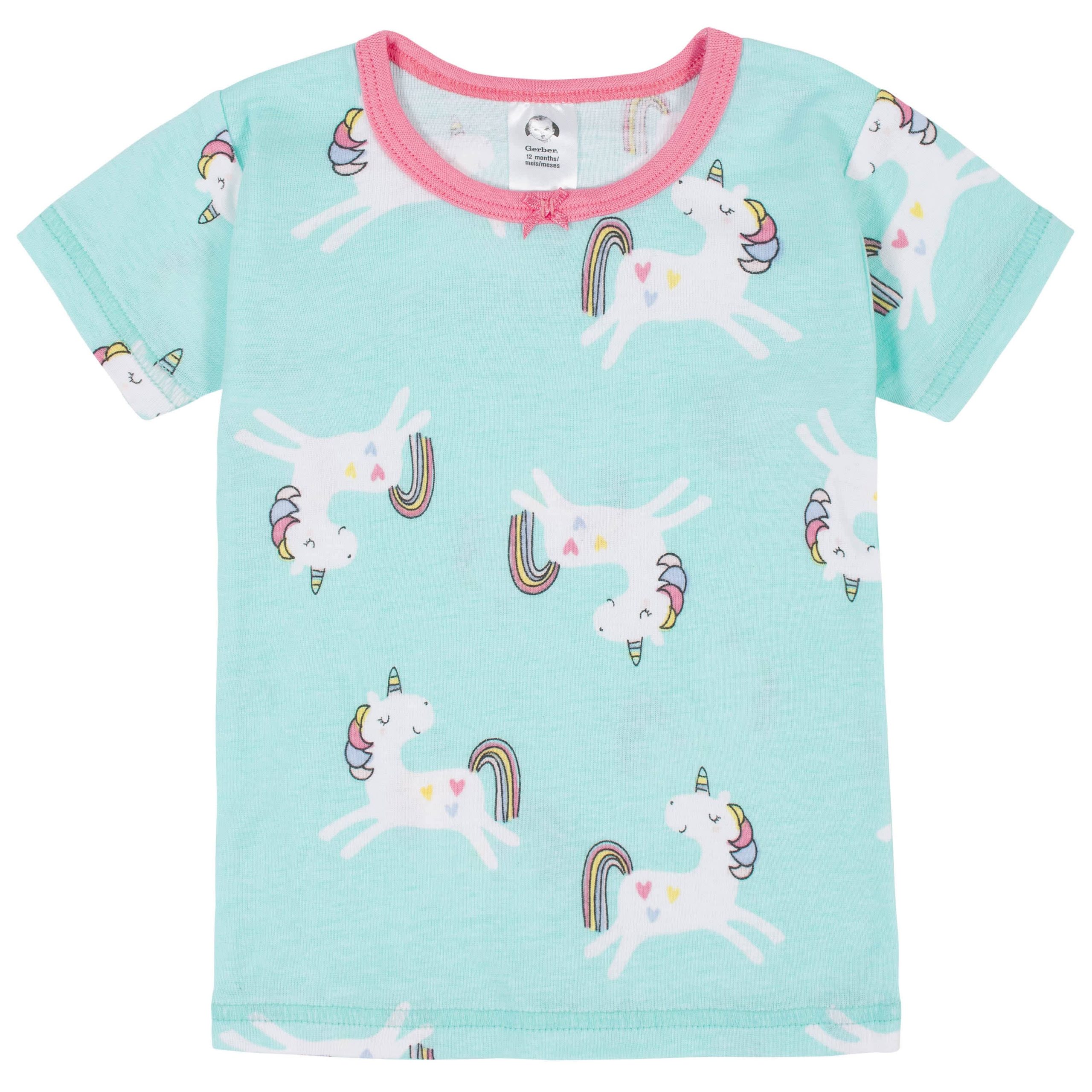 4-Piece Infant & Toddler Girls Unicorn Snug Fit Cotton Pajamas - Image 4