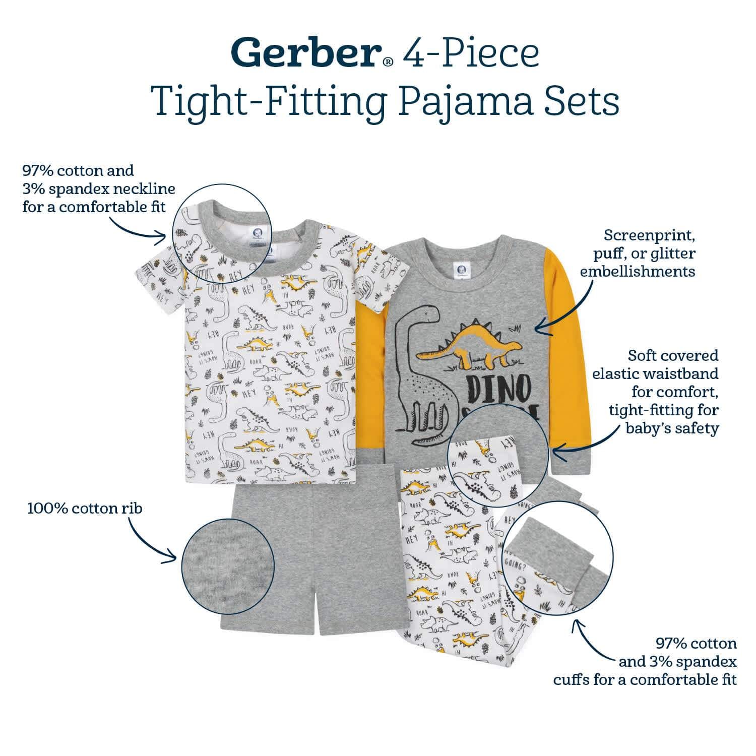 4-Piece Infant & Toddler Boys Fox Snug Fit Cotton Pajamas - Image 7