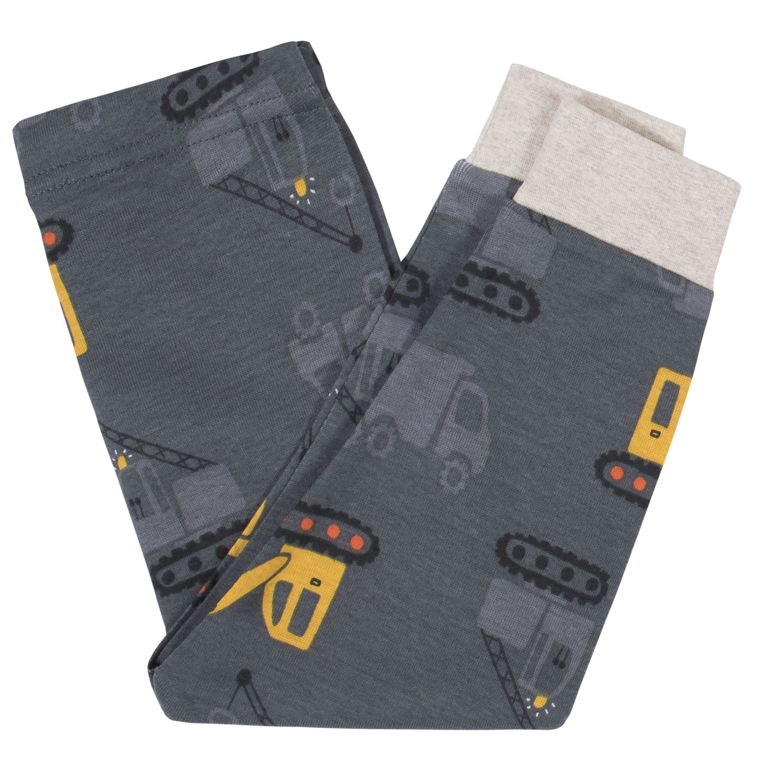 4-Piece Infant & Toddler Boys Construction Trucks Snug Fit Cotton Pajamas - Image 5