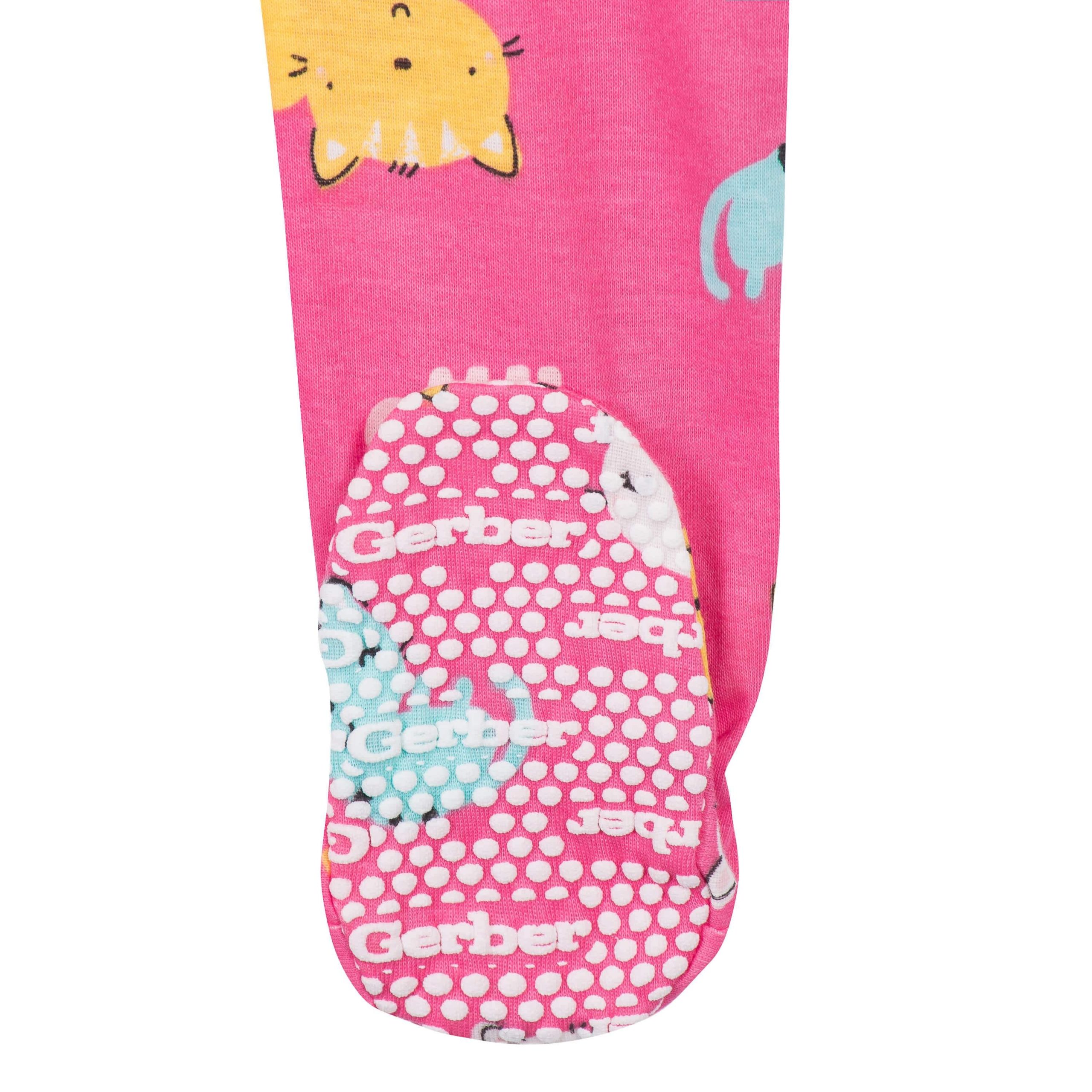 4-Pack Baby & Toddler Girls Unicorns & Cats Snug Fit Footed Cotton Pajamas - Image 8