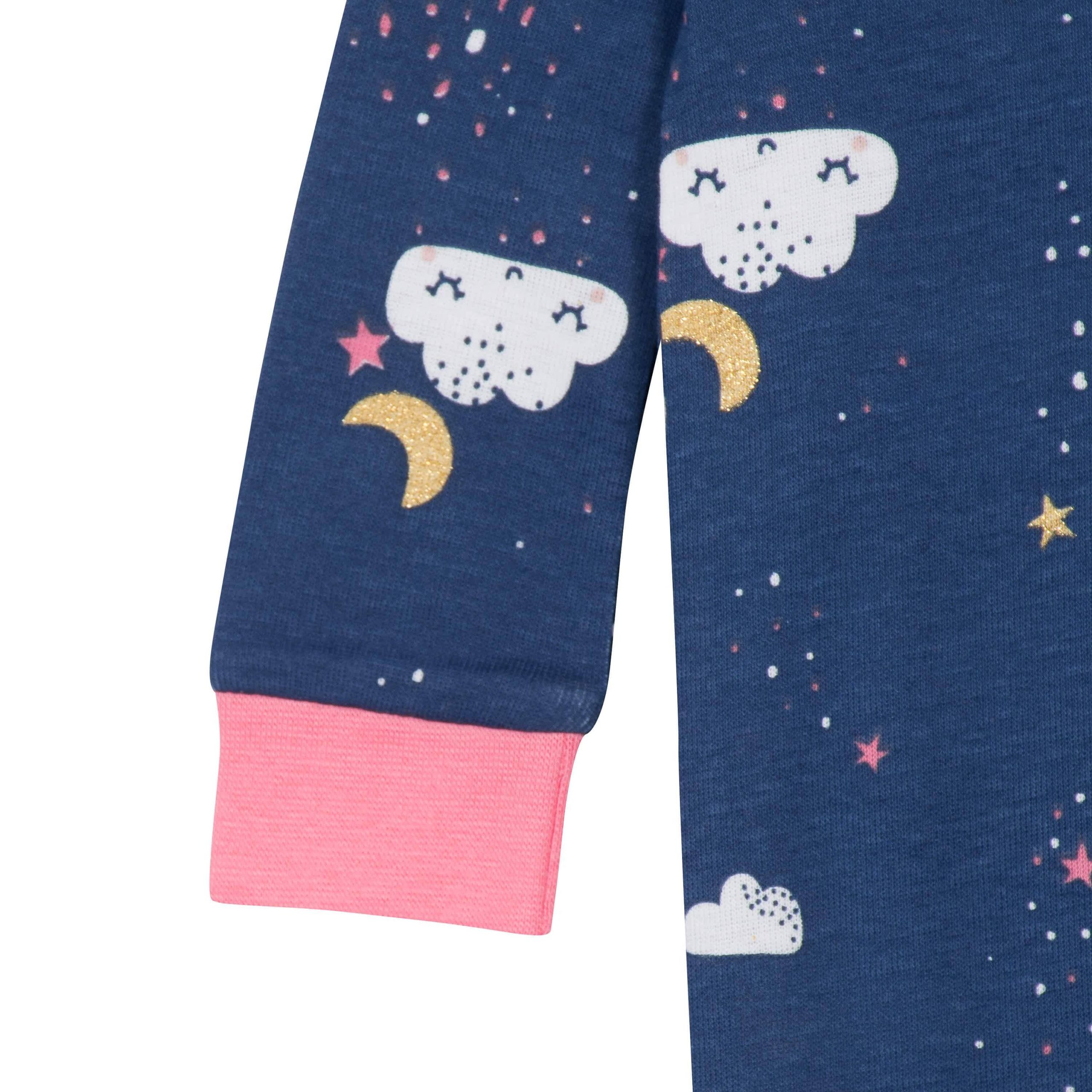 2-Pack Baby & Toddler Girls Dreams Snug Fit Footed Cotton Pajamas - Image 4