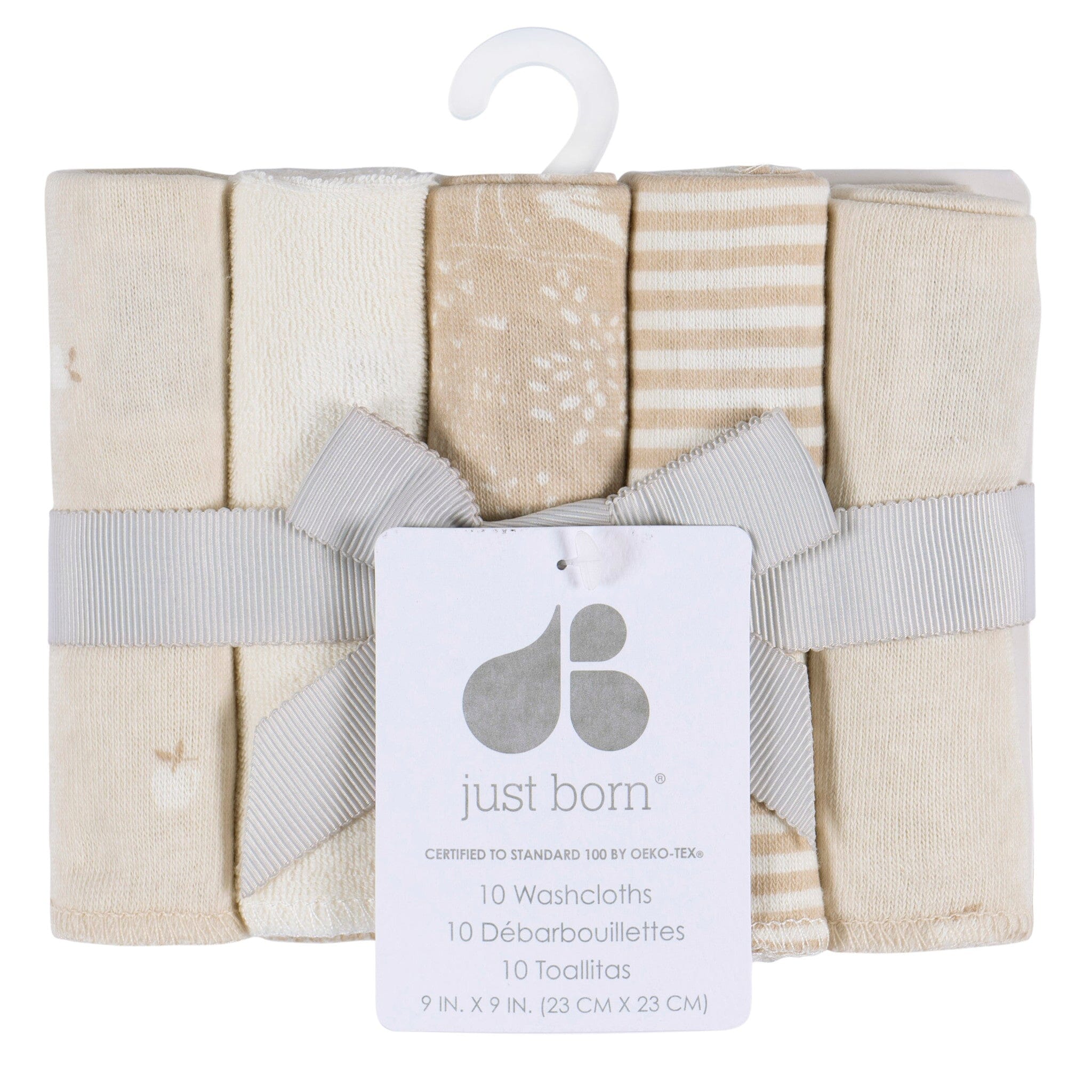 10-Pack Baby Neutral Tan Terry Washcloths - Image 2