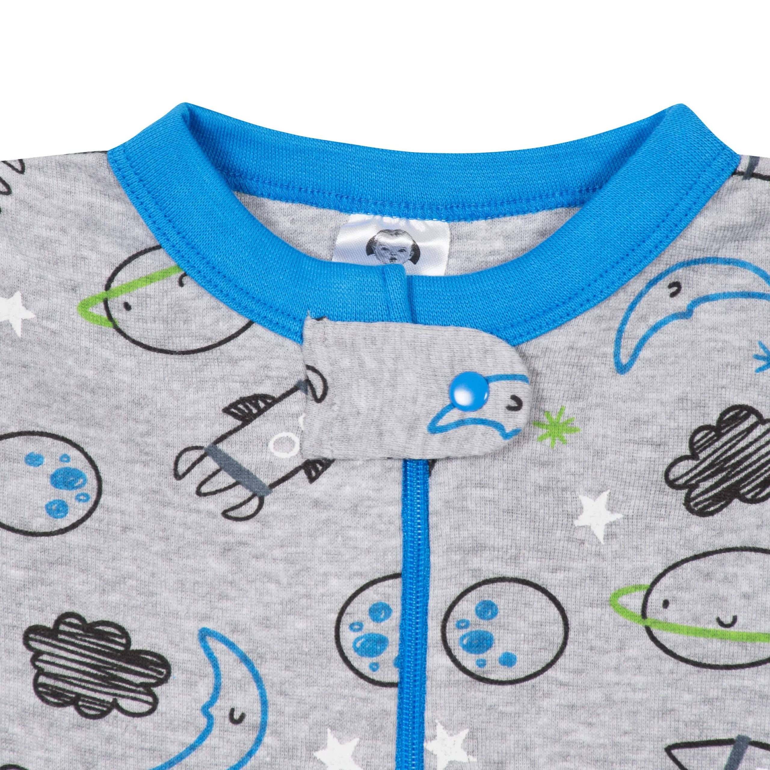2-Pack Baby Boys Space Snug Fit Footed Cotton Pajamas, 3-6M - Image 3