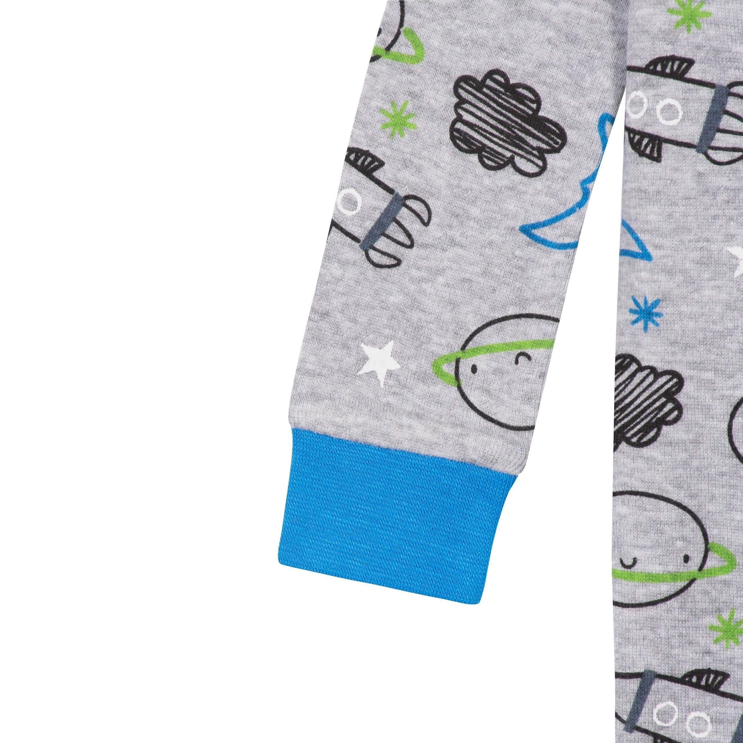 2-Pack Baby Boys Space Snug Fit Footed Cotton Pajamas, 3-6M - Image 4