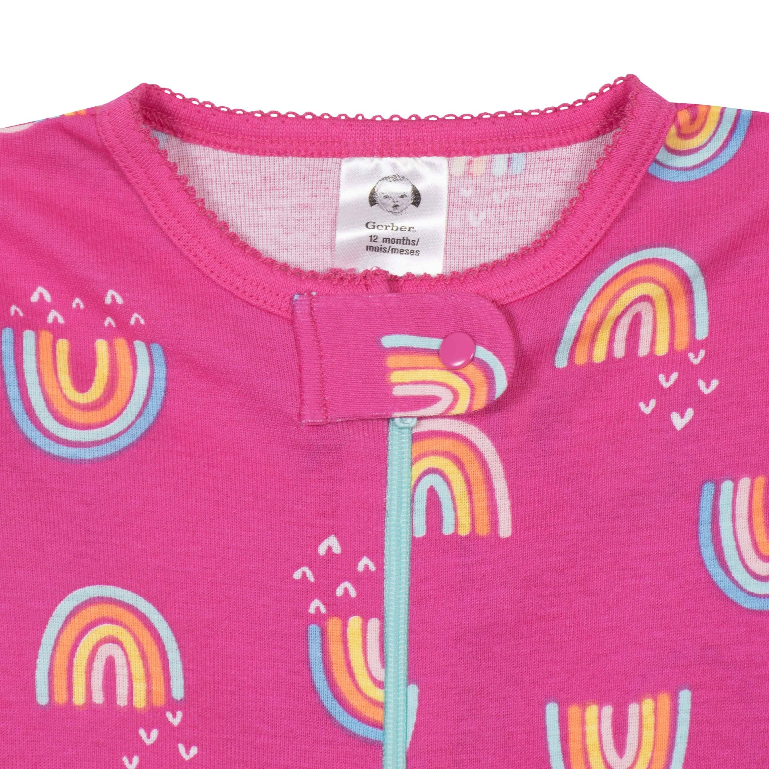 4-Pack Baby & Toddler Girls Dreams & Rainbows Snug Fit Footed Cotton Pajamas - Image 13