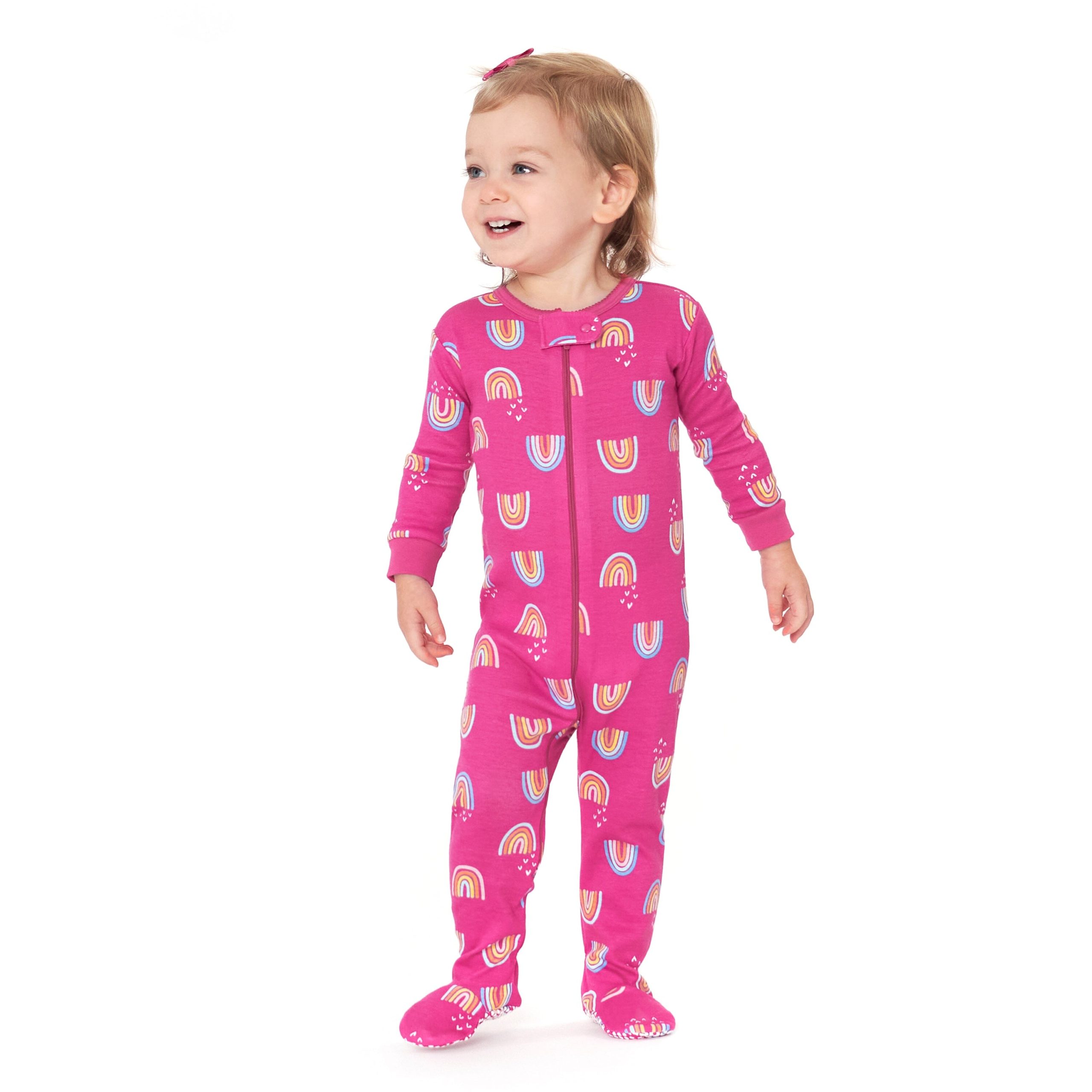 4-Pack Baby & Toddler Girls Dreams & Rainbows Snug Fit Footed Cotton Pajamas - Image 2