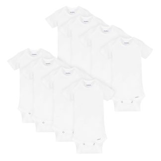 8-Pack Baby White Short-Sleeve Onesies® Bodysuits
