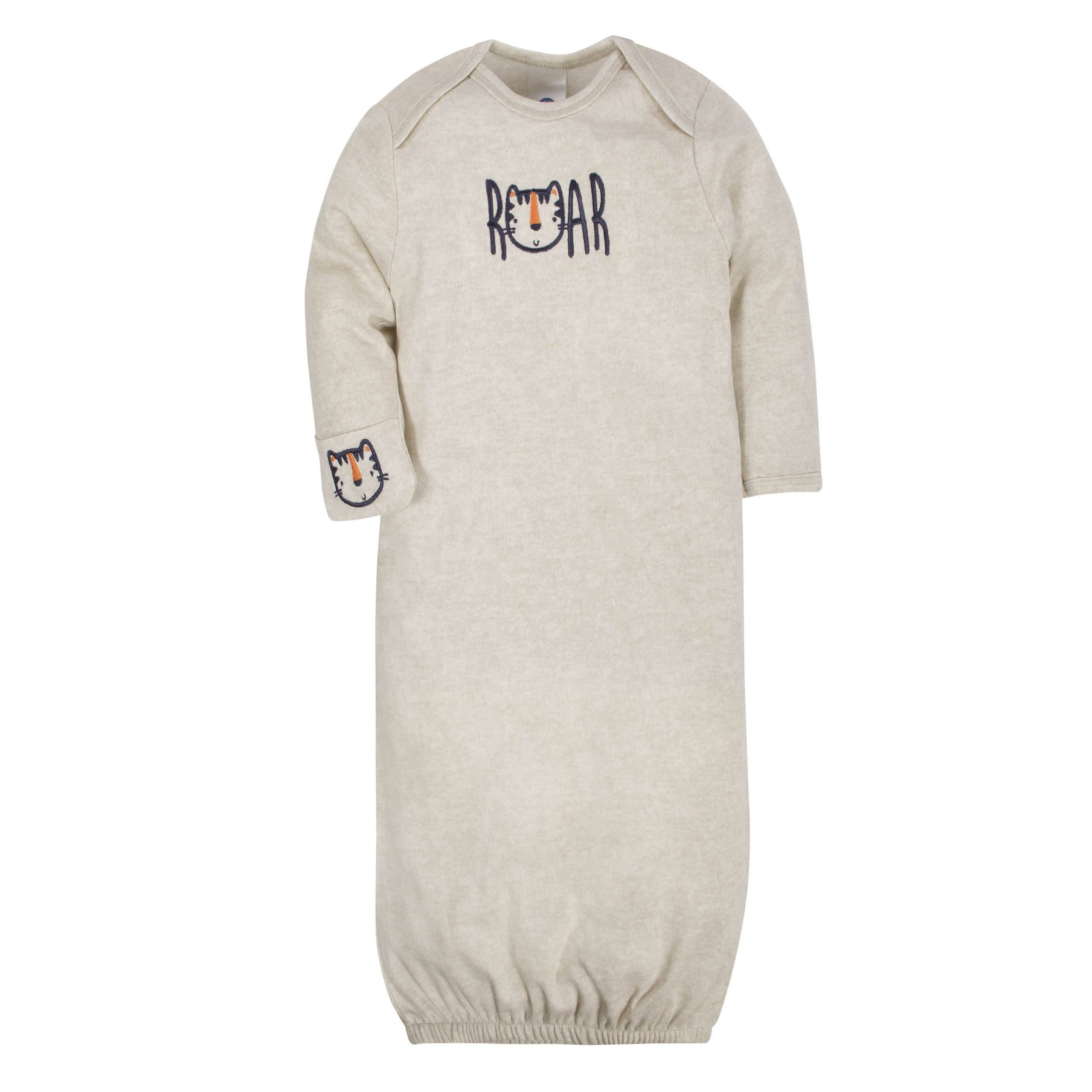 4-Pack Tiger & Hedgehog Baby Boys Gowns - Image 4