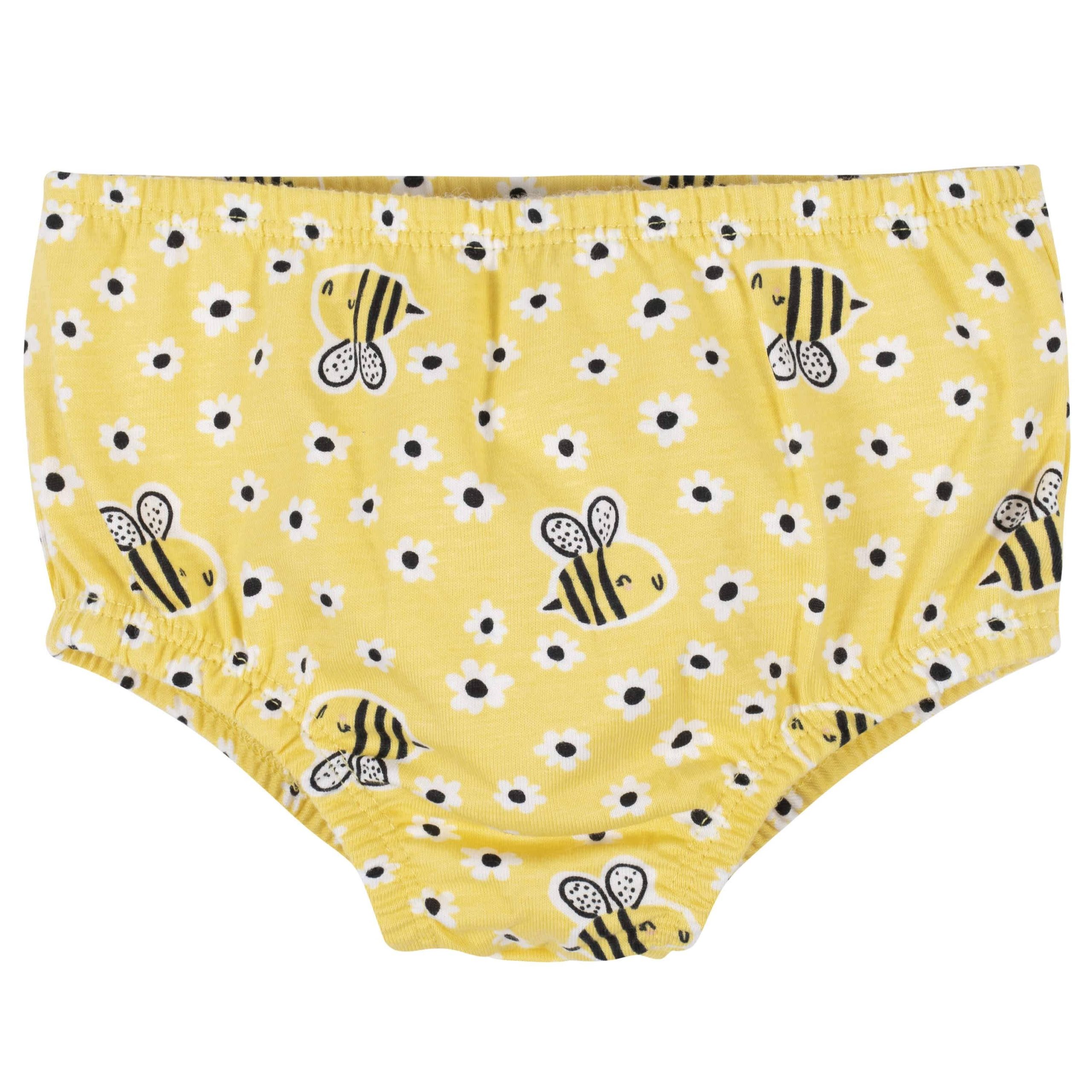 3-Piece Baby & Toddler Girls Bee Garden Dress, Diaper Cover & Sun Hat Set - Image 4