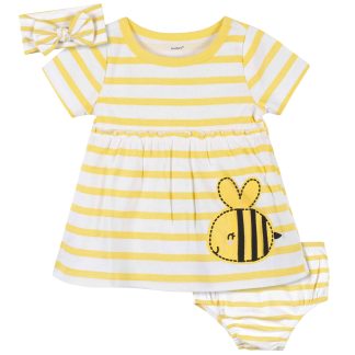 3-Piece Toddler Girls Bee Garden Dress Set, 5T
