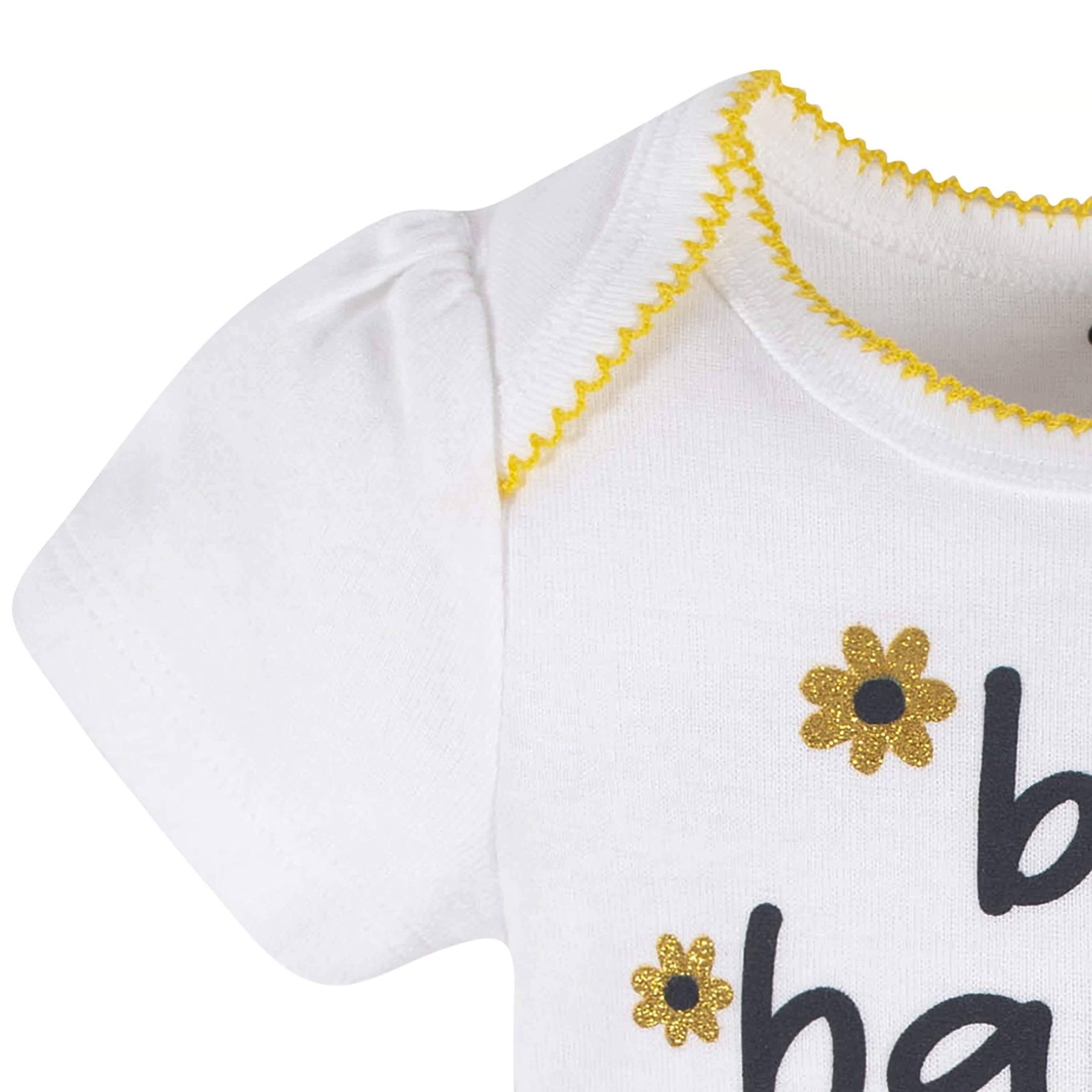 4-Piece Baby Girls Bee Garden Onesies® Bodysuit, Tee, Skort & Pant Set - Image 4