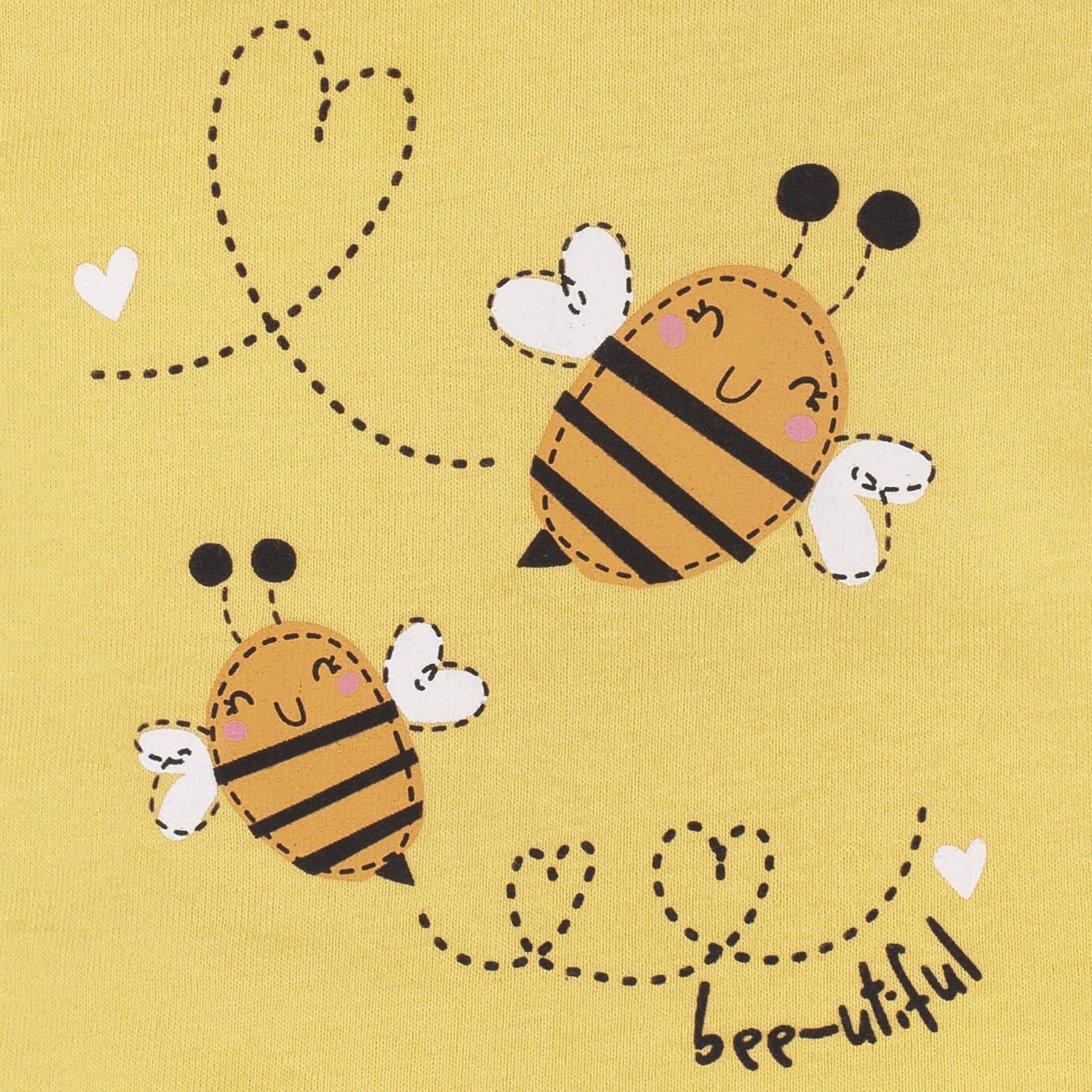 4-Piece Baby Girls Bee Garden Onesies® Bodysuit, Tee, Skort & Pant Set - Image 5