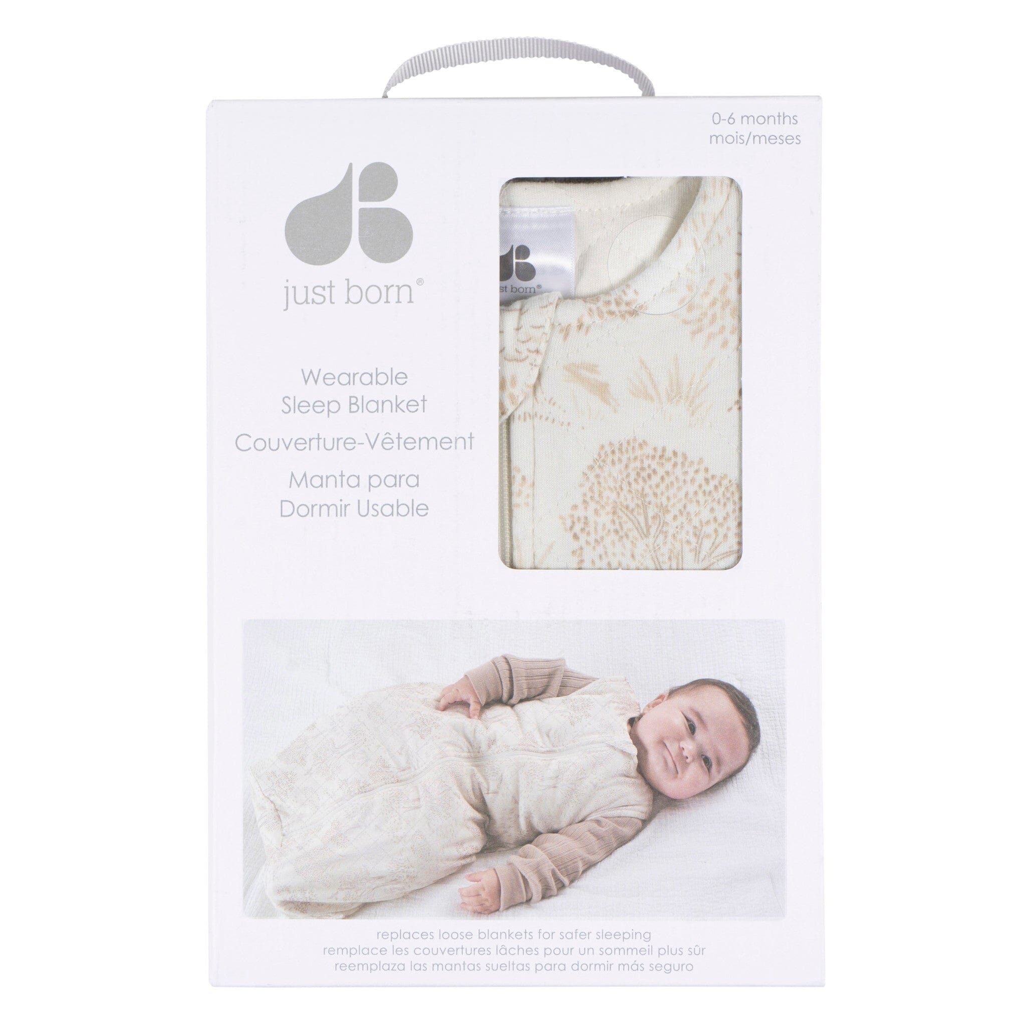 Baby Neutral Tan Trees Wearable Blanket - Image 3
