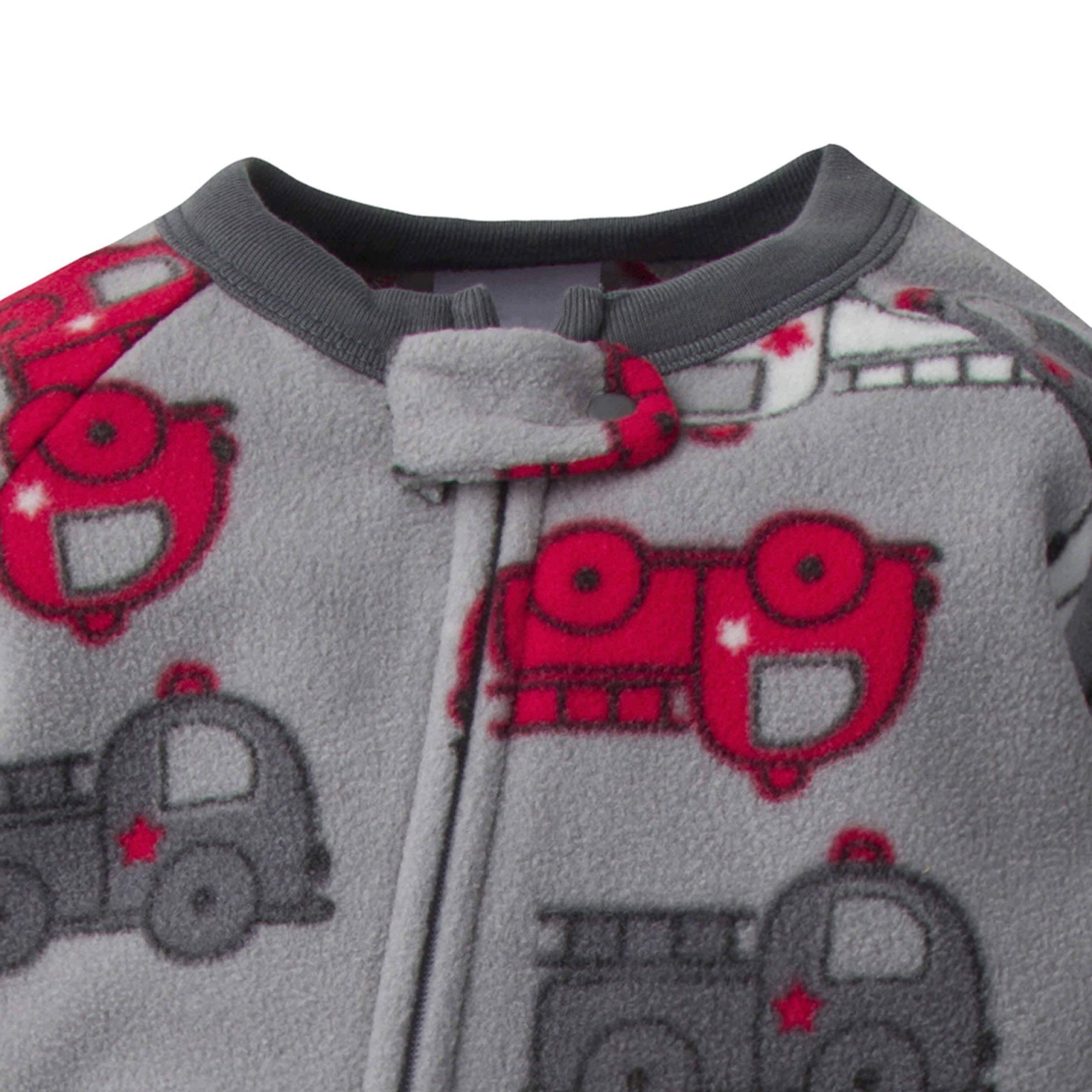 Gerber® 4-Pack Baby Boys Trucks & Animals Fleece Pajamas - Image 3