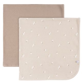 2-Pack Baby Neutral Tan Apples Cotton Thermal Blankets